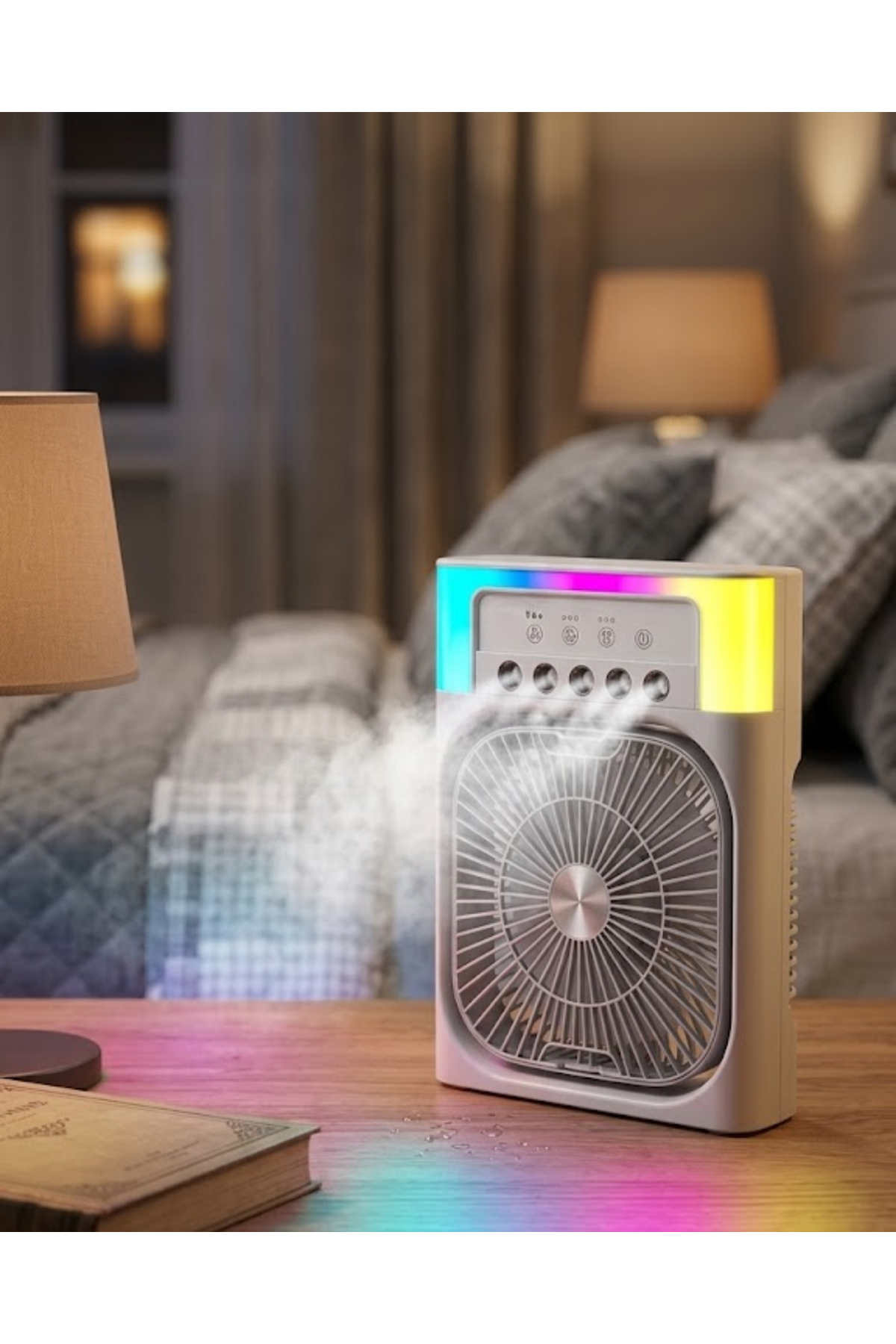 Mini Klima Fan Su Hazneli USB Şarjlı Sessiz Masaüstü Soğutucu