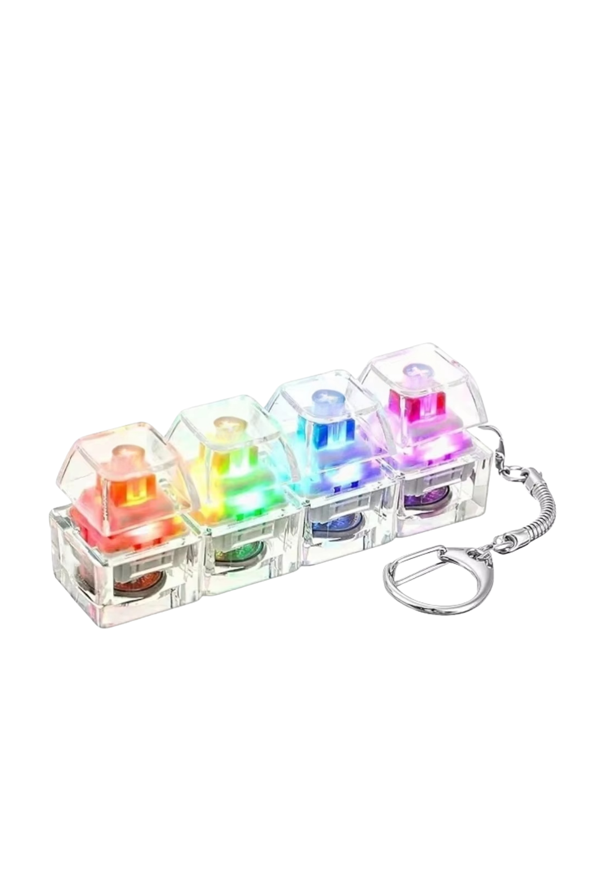 Mekanik Klavye Anahtarlık Işıklı Stres Giderici Klik Tuş Oyuncağı Renkli Fidget