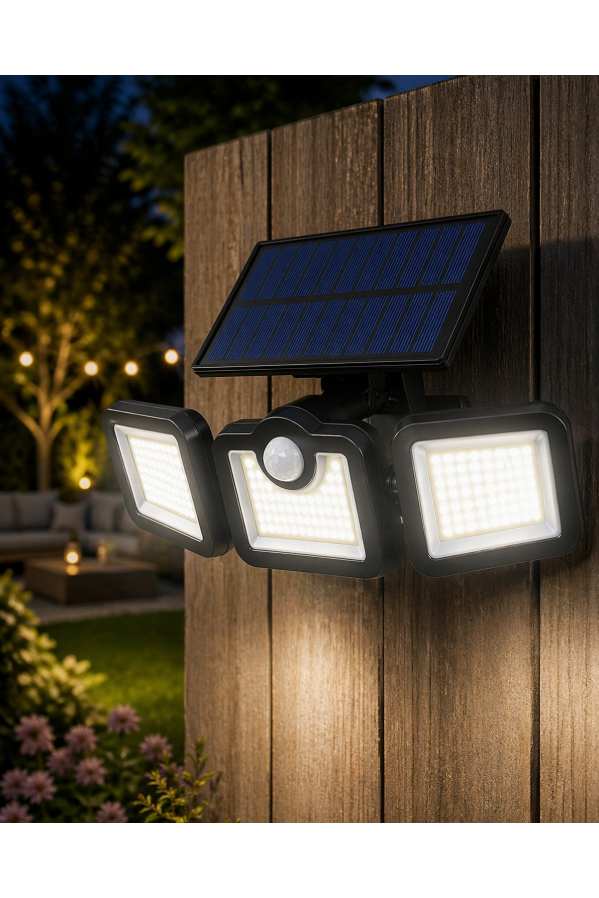 Hareket Sensörlü Solar Bahçe Lambası Güçlü LED Duvar Projektörü