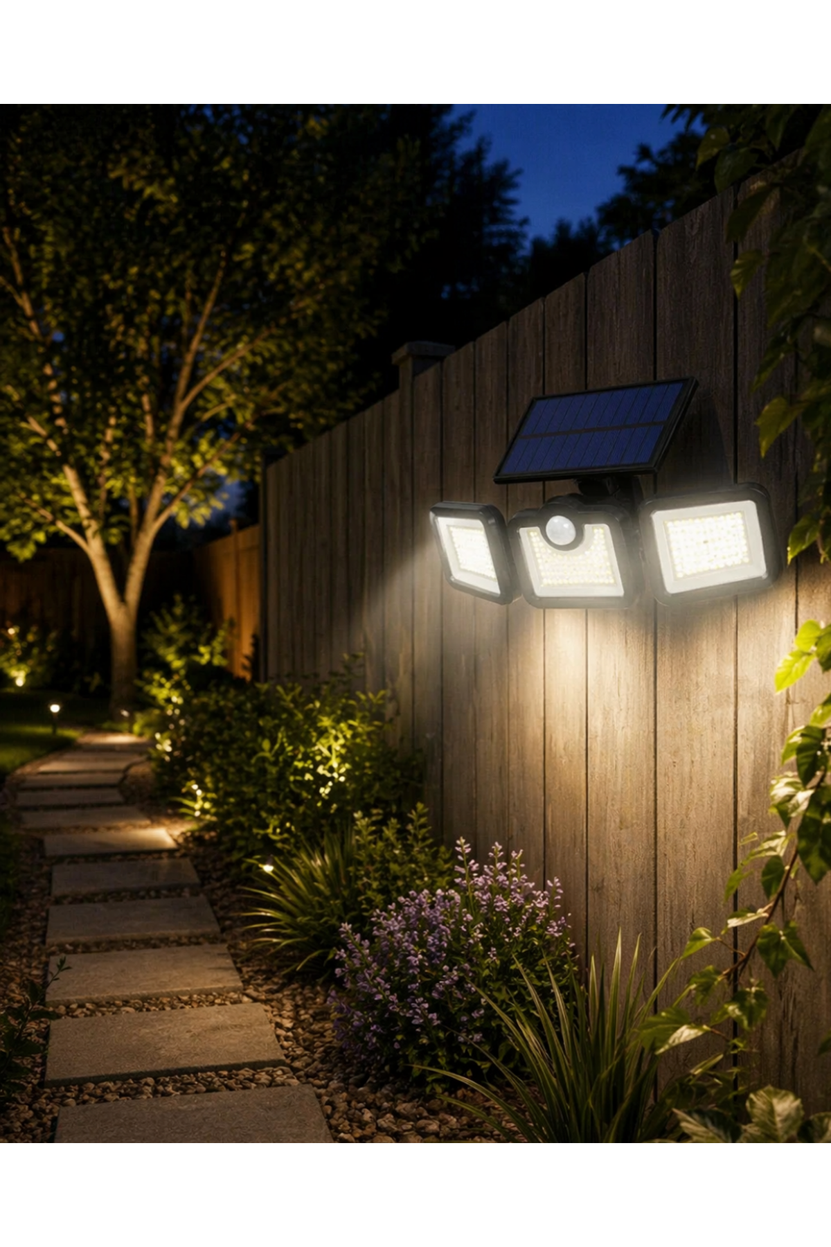Solar LED Projektör Sensörlü Dış Mekan Güvenlik Lambası