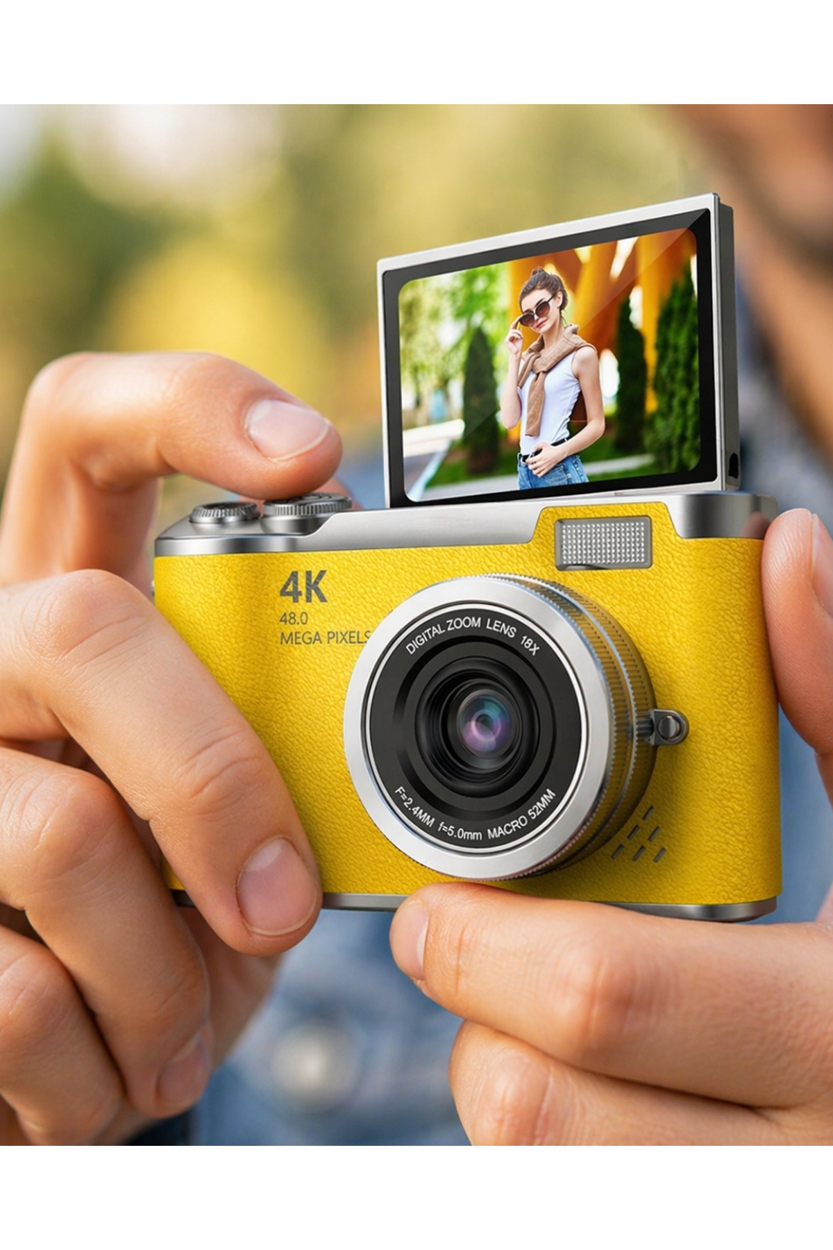 Yüksek Çözünürlüklü 48 MP Kamera 4K Video Çekim Selfie Vlog Fotoğraf Makinesi