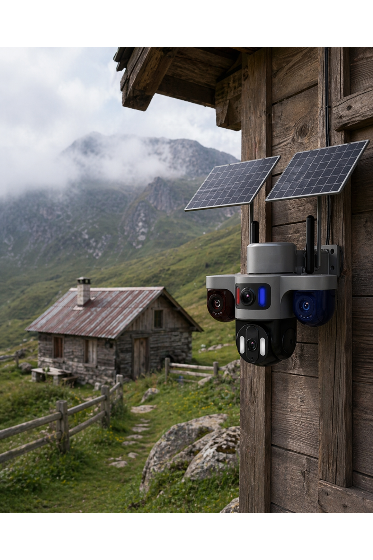 Güneş Enerjili Çiftlik Kamerası 3 Lensli 9MP Solar Kamera 2 Yıl Garantili
