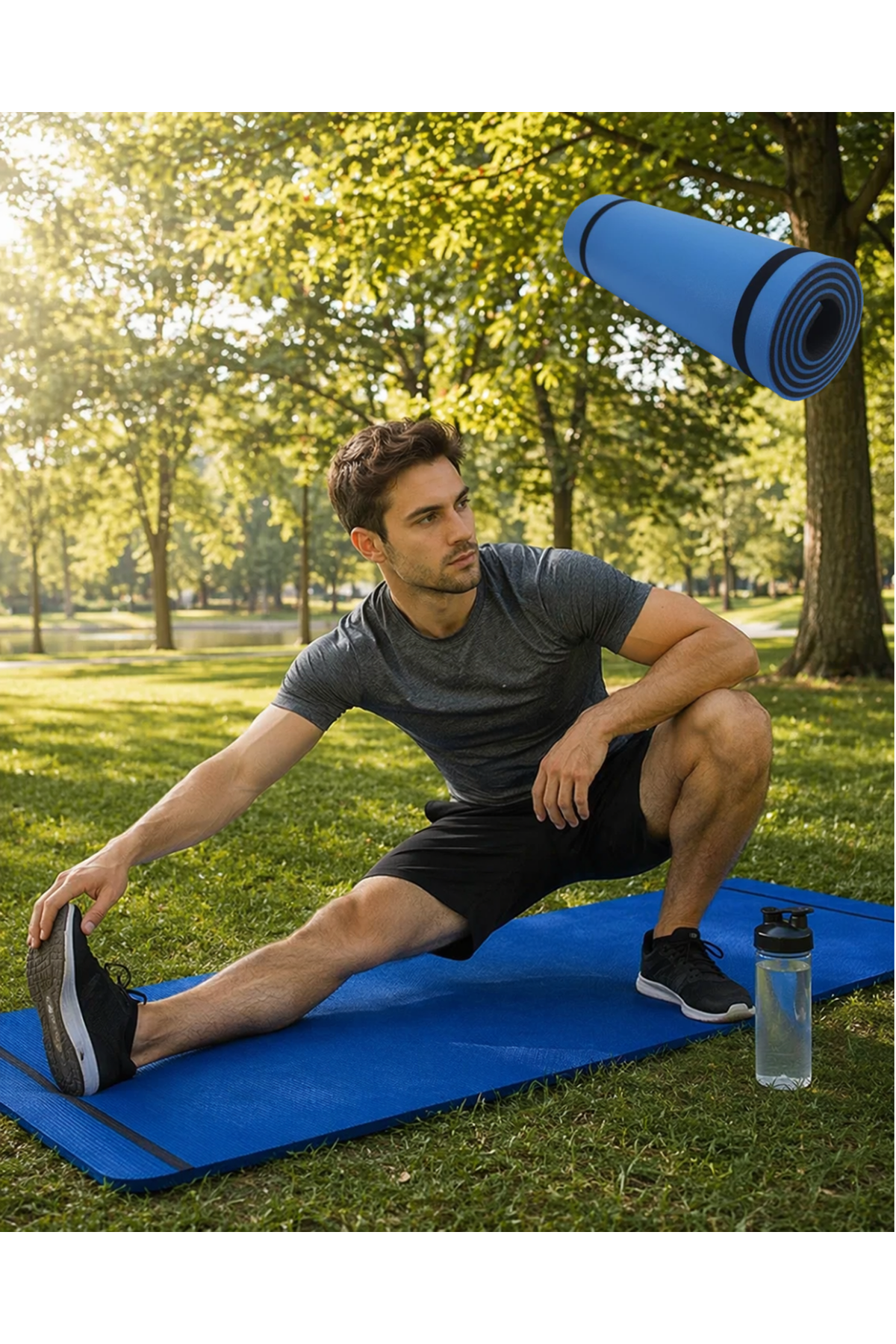 10 mm Fitness Minderi Tırtıklı Kaymaz Yüzey Esnek Darbe Emici Eva Yapı