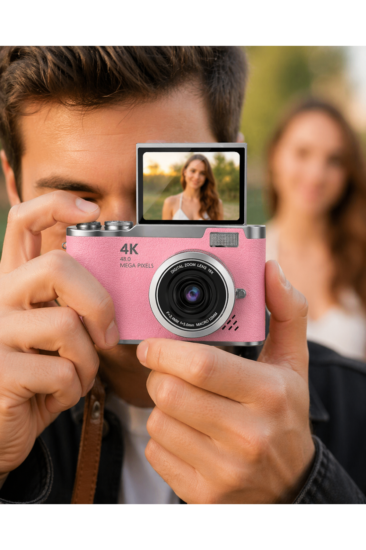 Yeni Nesil Dijital Kamera 48 MP Selfie Vlog Kamera Flip Screen Zoomlu