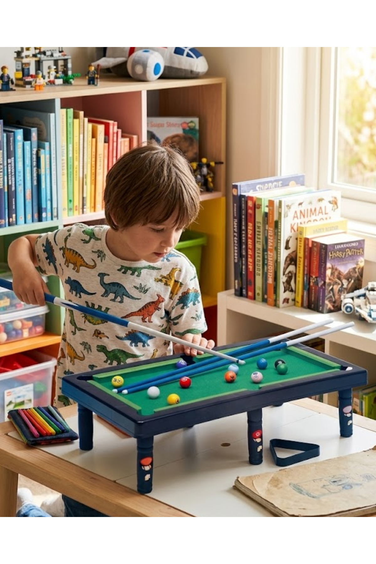 Mini Bilardo Oyunu Seti Evde Eğlenceli Masa Oyunu Çocuk ve Aile