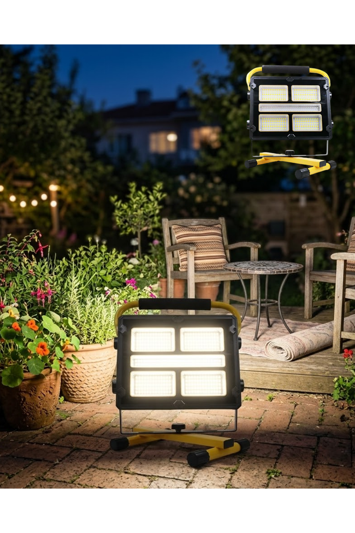 Solar Enerjili LED Kamp Feneri 4 Modlu Ayarlanabilir Açılı Güçlü Aydınlatma