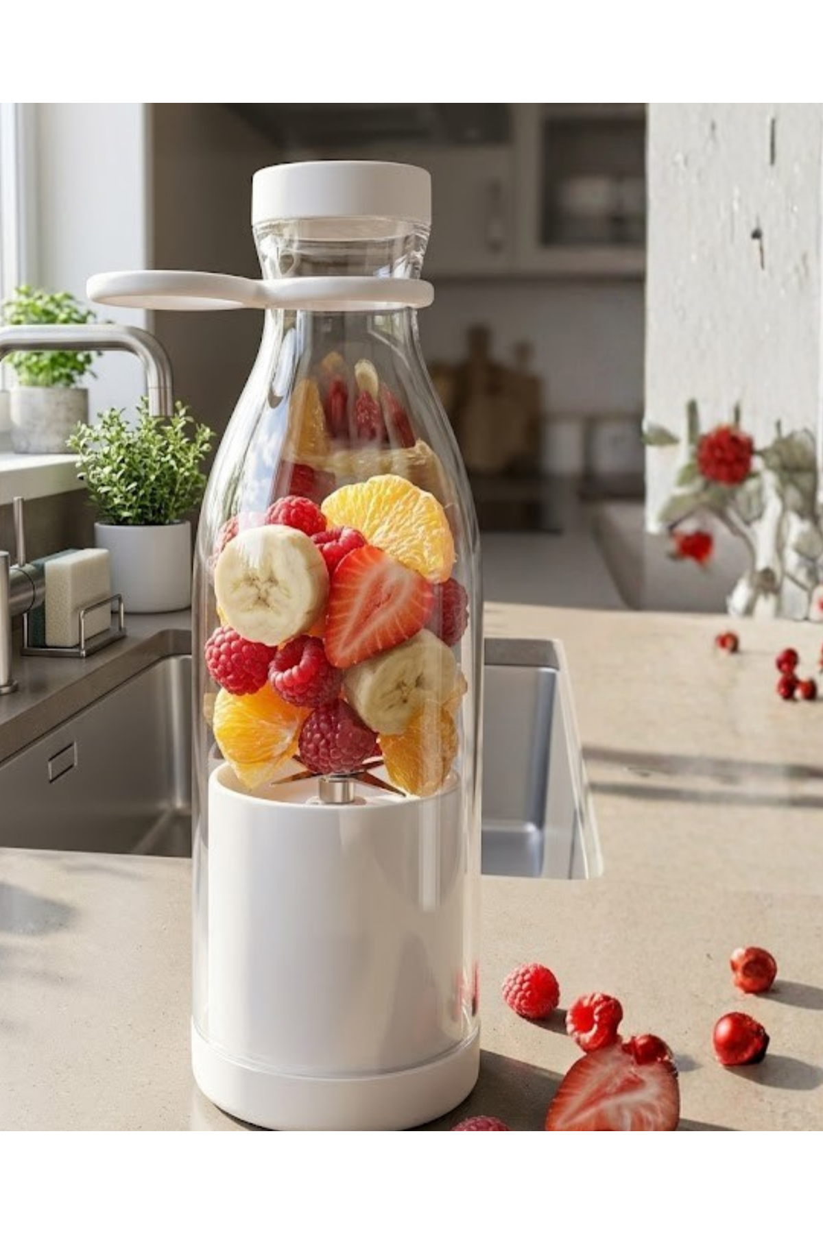 Kablosuz Taşınabilir Blender 380 ml Smoothie Milkshake Meyve Karıştırıcı