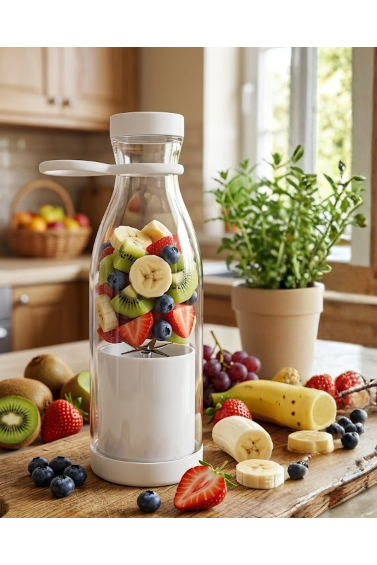USB Şarjlı Mini Blender Taşınabilir Smoothie Yapıcı 380 ml Pratik Kullanım