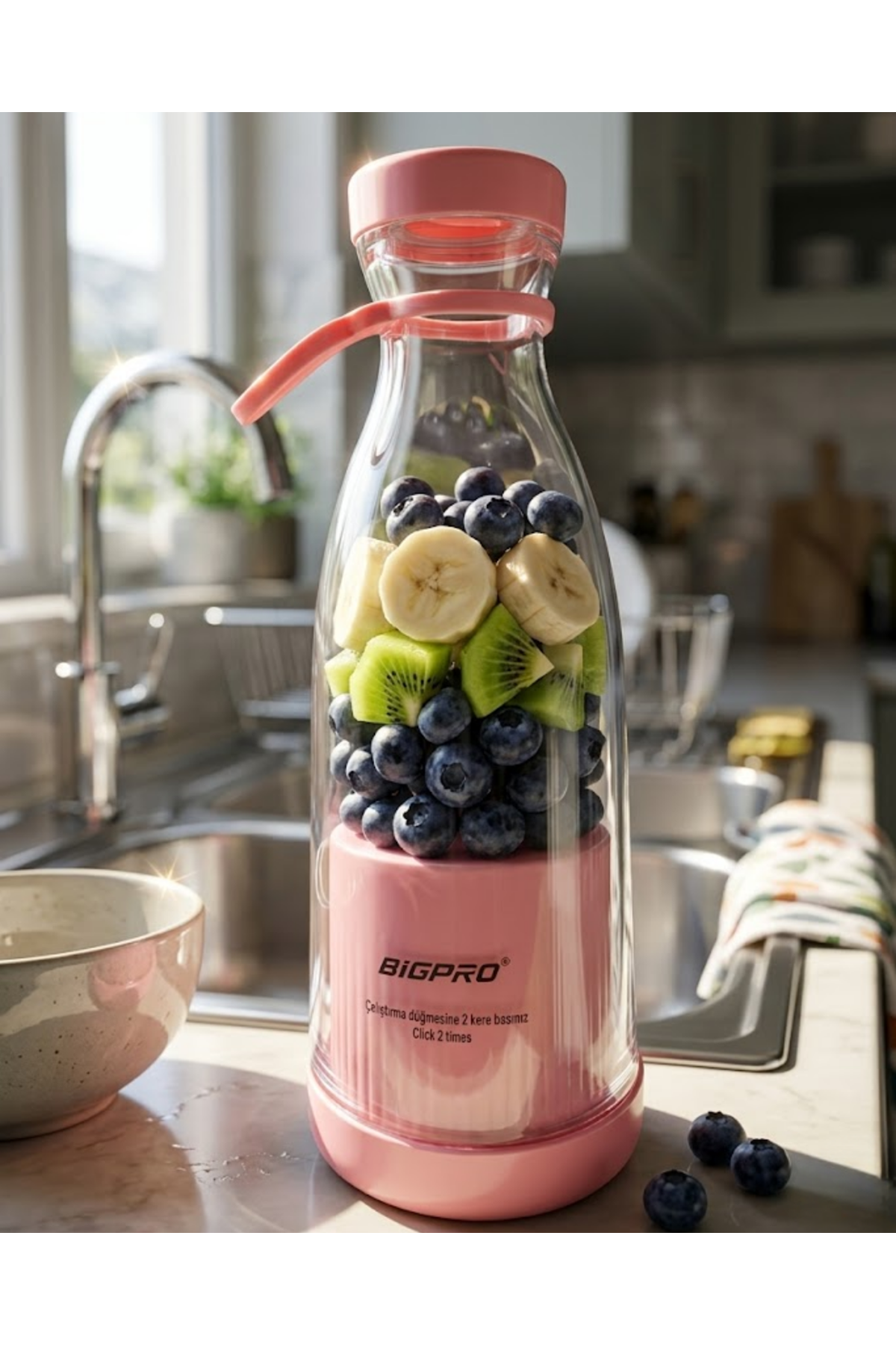 Mini Blender USB Şarjlı Smoothie Hazırlayıcı Kolay Temizlenebilir Tasarım