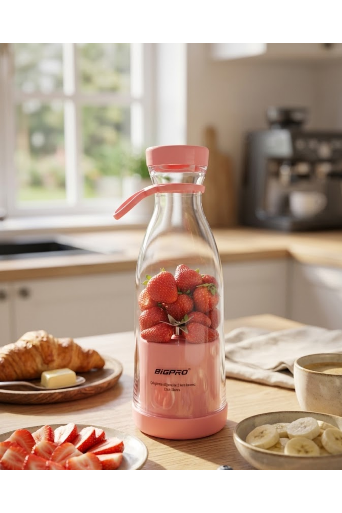 Kablosuz Taşınabilir Blender Smoothie Milkshake Hazırlama Tek Tuş Kullanım