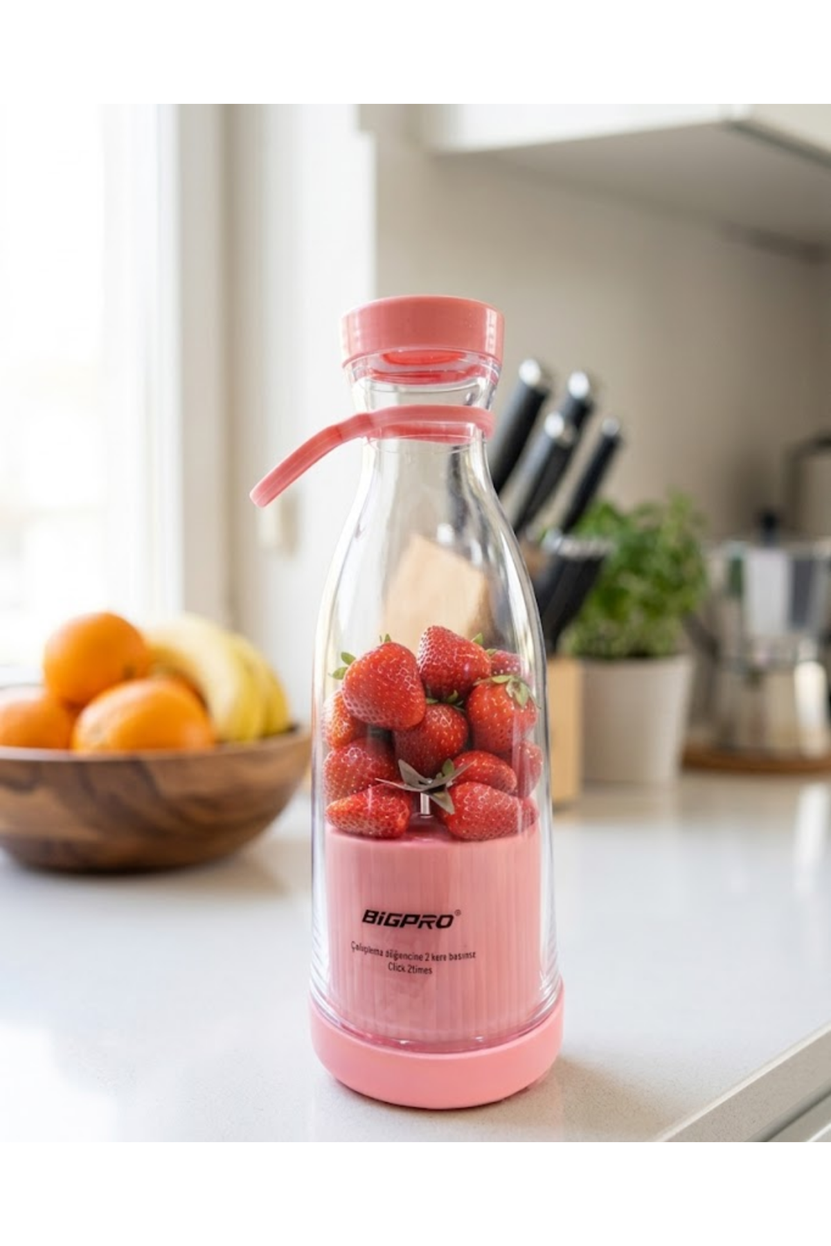 Şarjlı Taşınabilir Blender USB Kablosuz Smoothie Yapıcı Pratik Kullanım