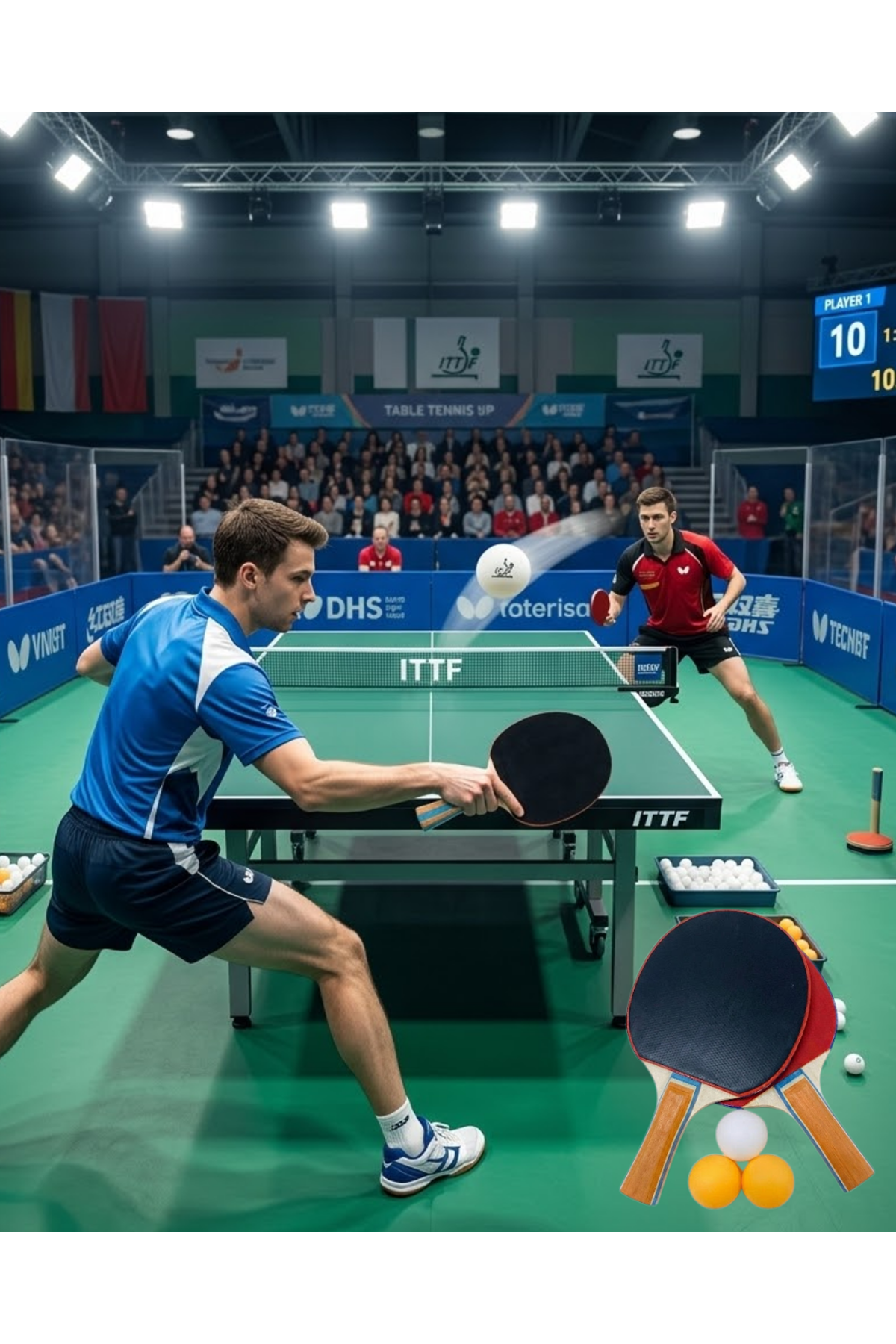 Masa Tenisi Oyun Seti 2 Raket 3 Top Evde Spor ve Eğlence