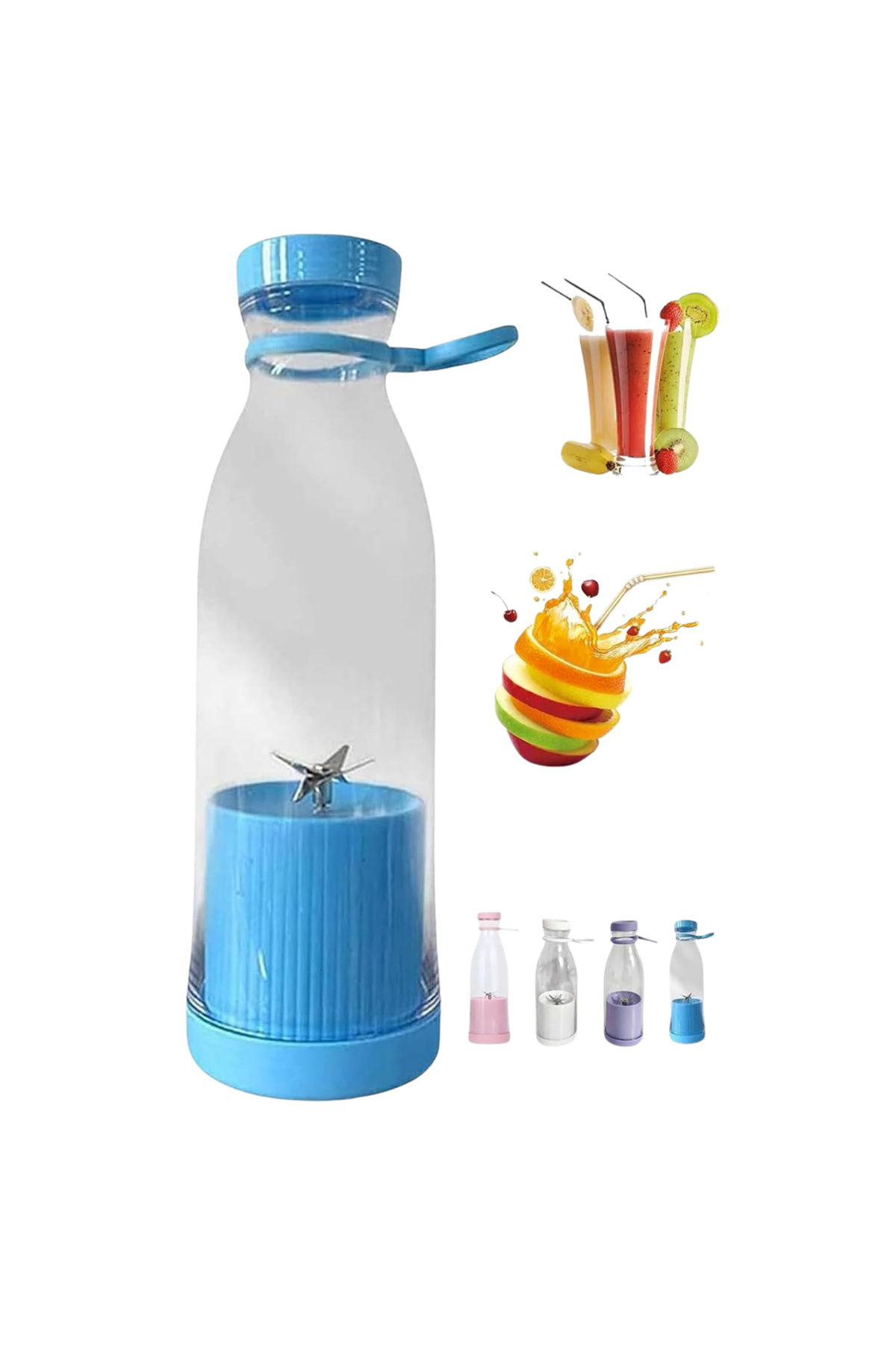 Şarjlı Taşınabilir Blender 380 ml USB Kablosuz Smoothie ve Meyve Karıştırıcı