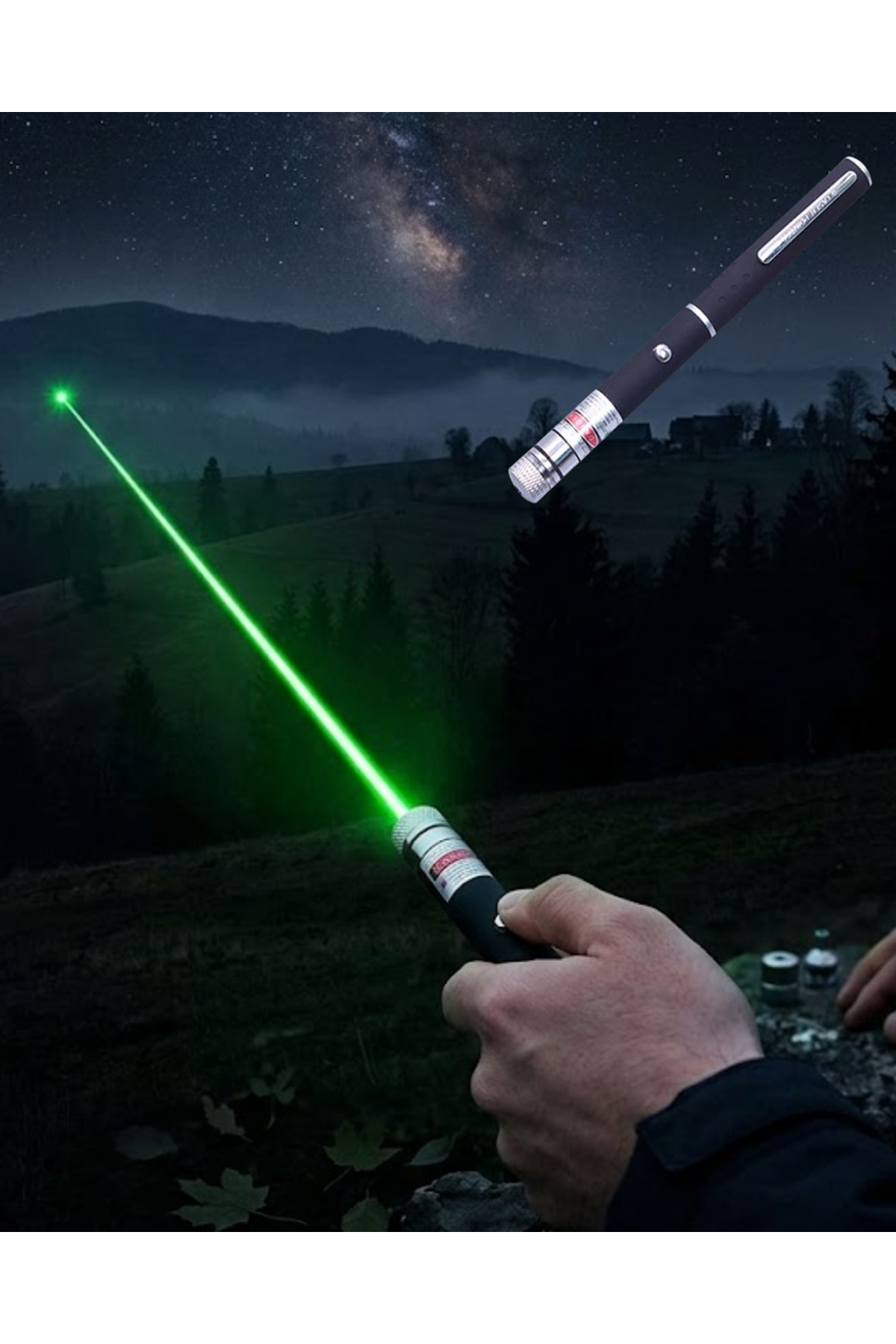 Yeşil Lazer Kalem Sunum ve Outdoor Kullanım İçin Güçlü Işın