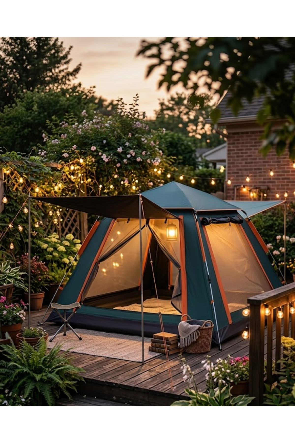 Geniş Aile Kamp Çadırı 240x210 cm Güneşlikli Otomatik Kurulum Outdoor Çadır