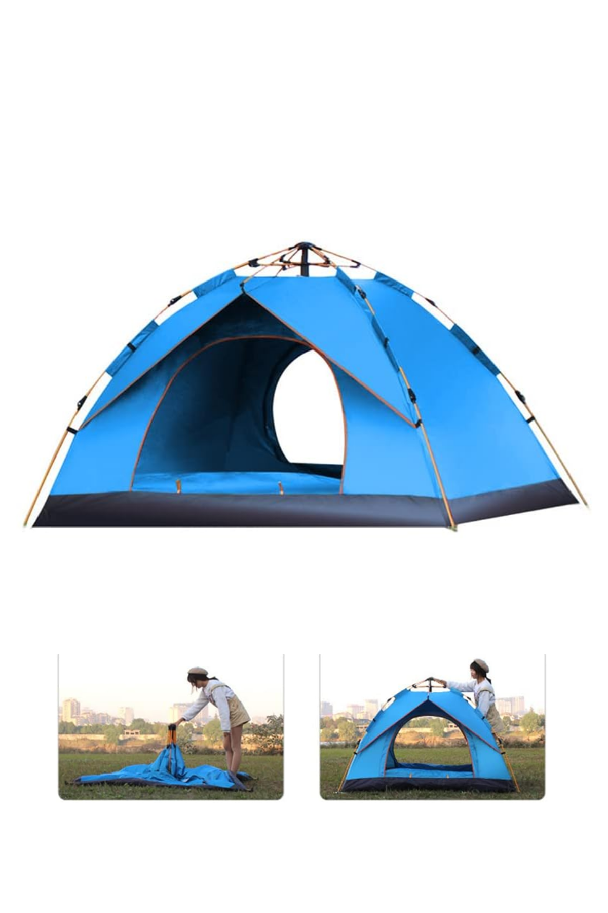 2 3 Kişilik Otomatik Kamp Çadırı Su Geçirmez Outdoor Pratik Kurulum