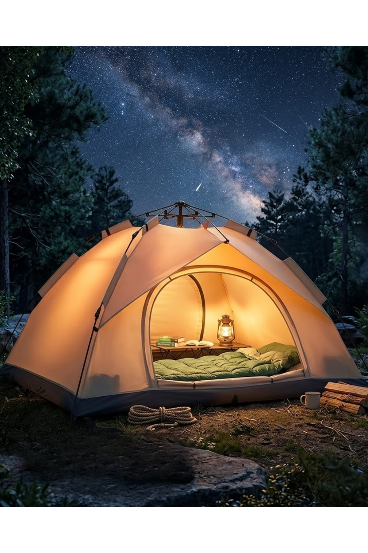 Çift Katmanlı Kamp Çadırı Otomatik Kurulum Suya Dayanıklı Outdoor Çadır