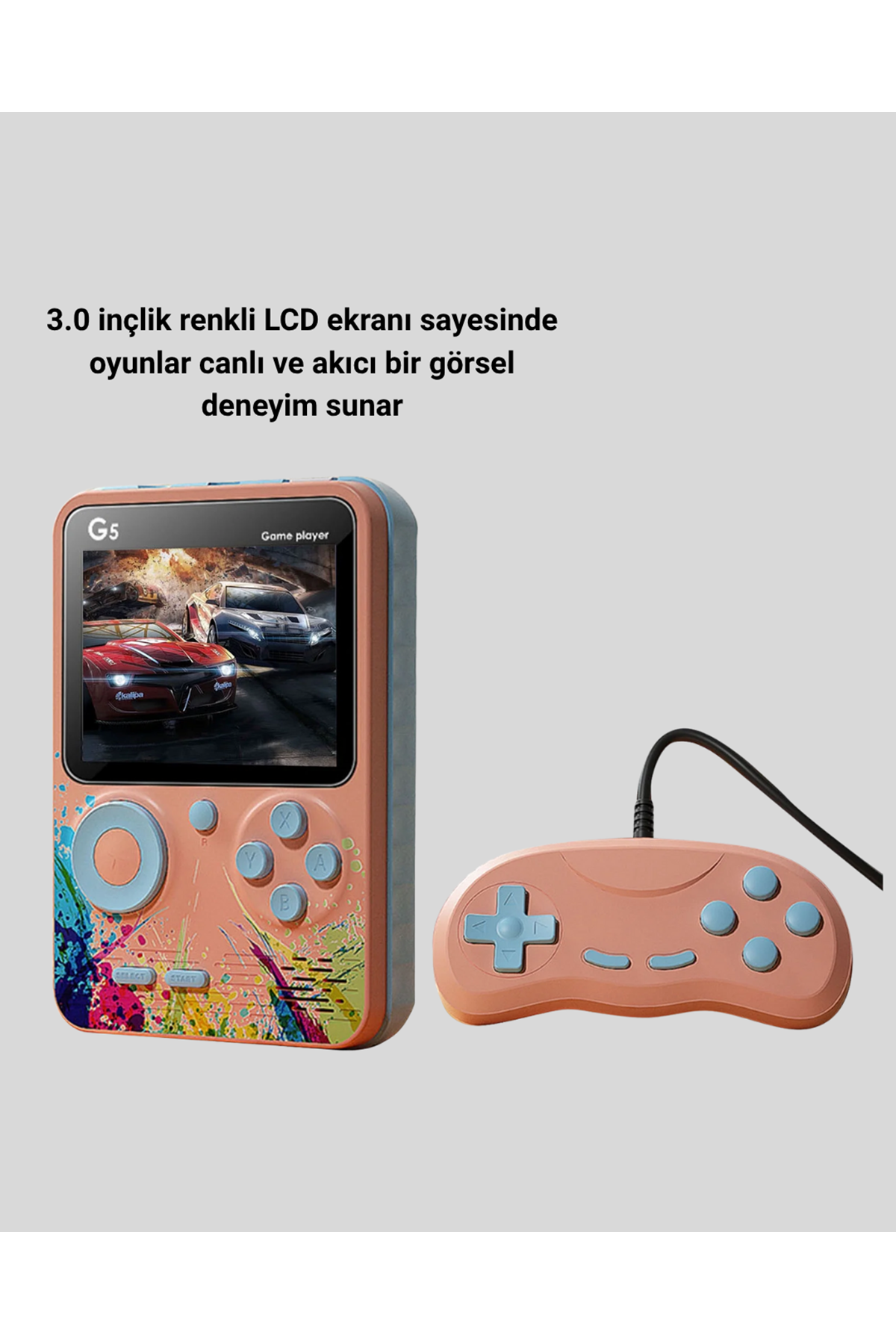500 Klasik Oyunlu Retro Oyun Konsolu Taşınabilir ve TV Bağlantılı