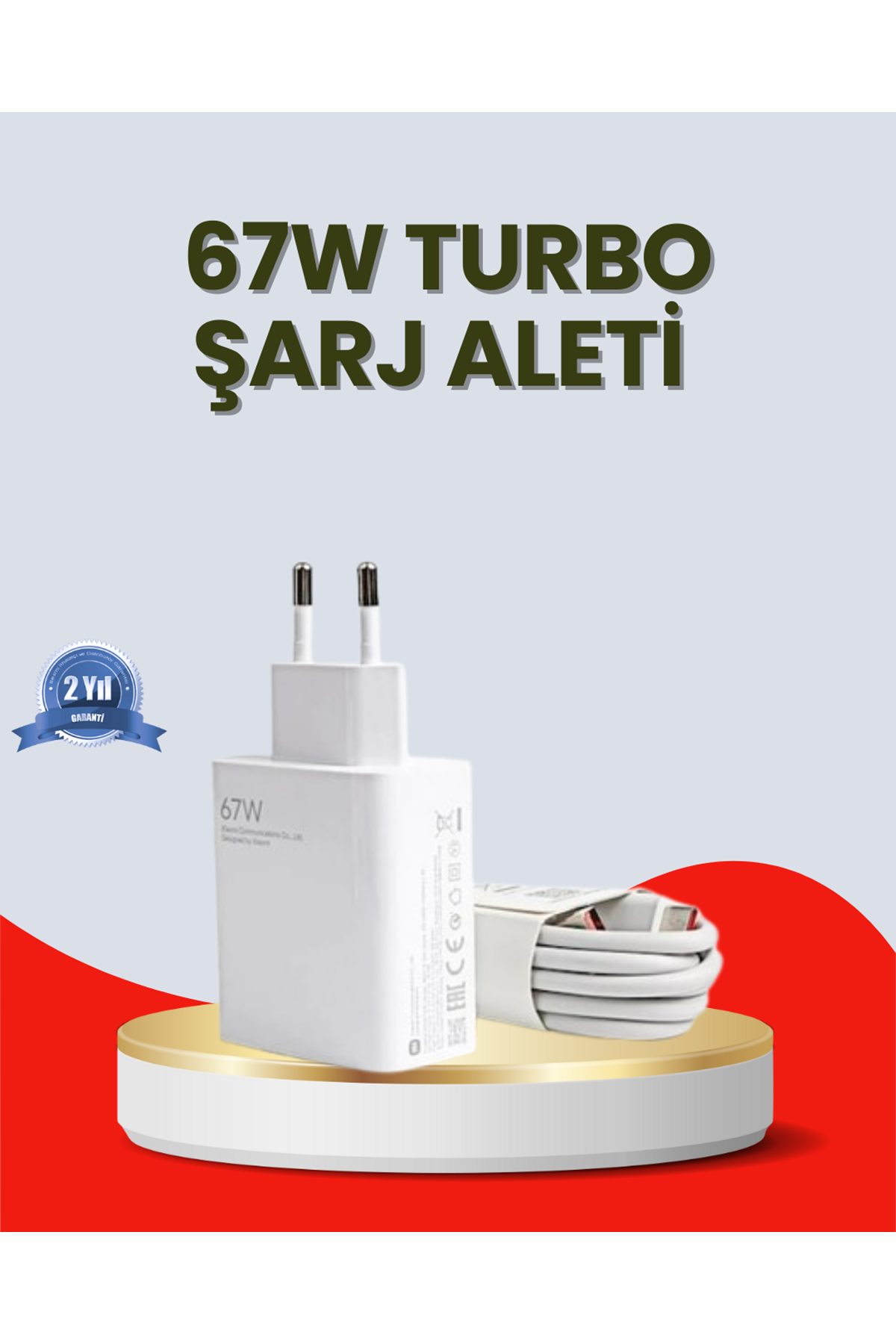 67 Watt Ultra Hızlı Şarj Adaptörü  Redmi 9 10 12C Uyumlu