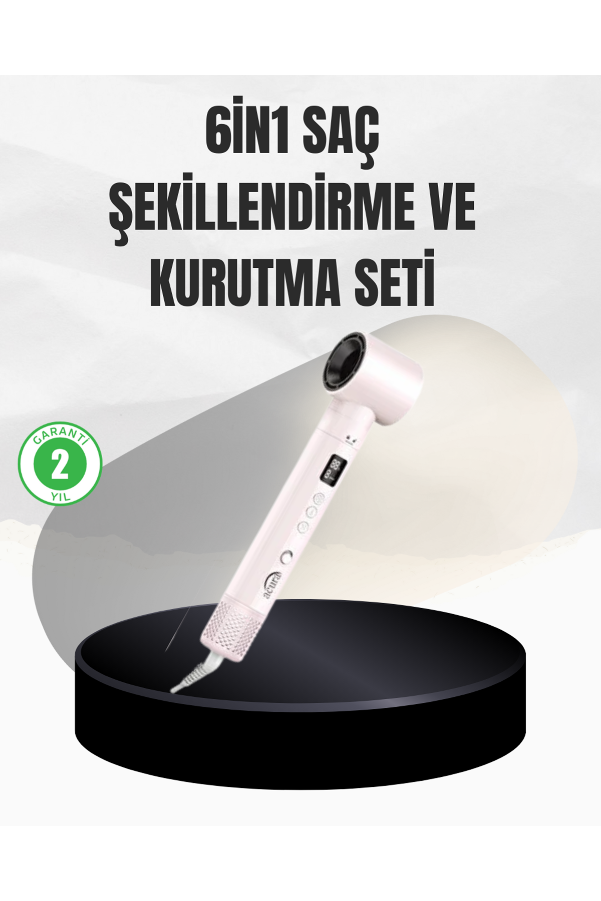 6 Başlıklı Hızlı Kurutma ve Bukle Şekillendirme Seti