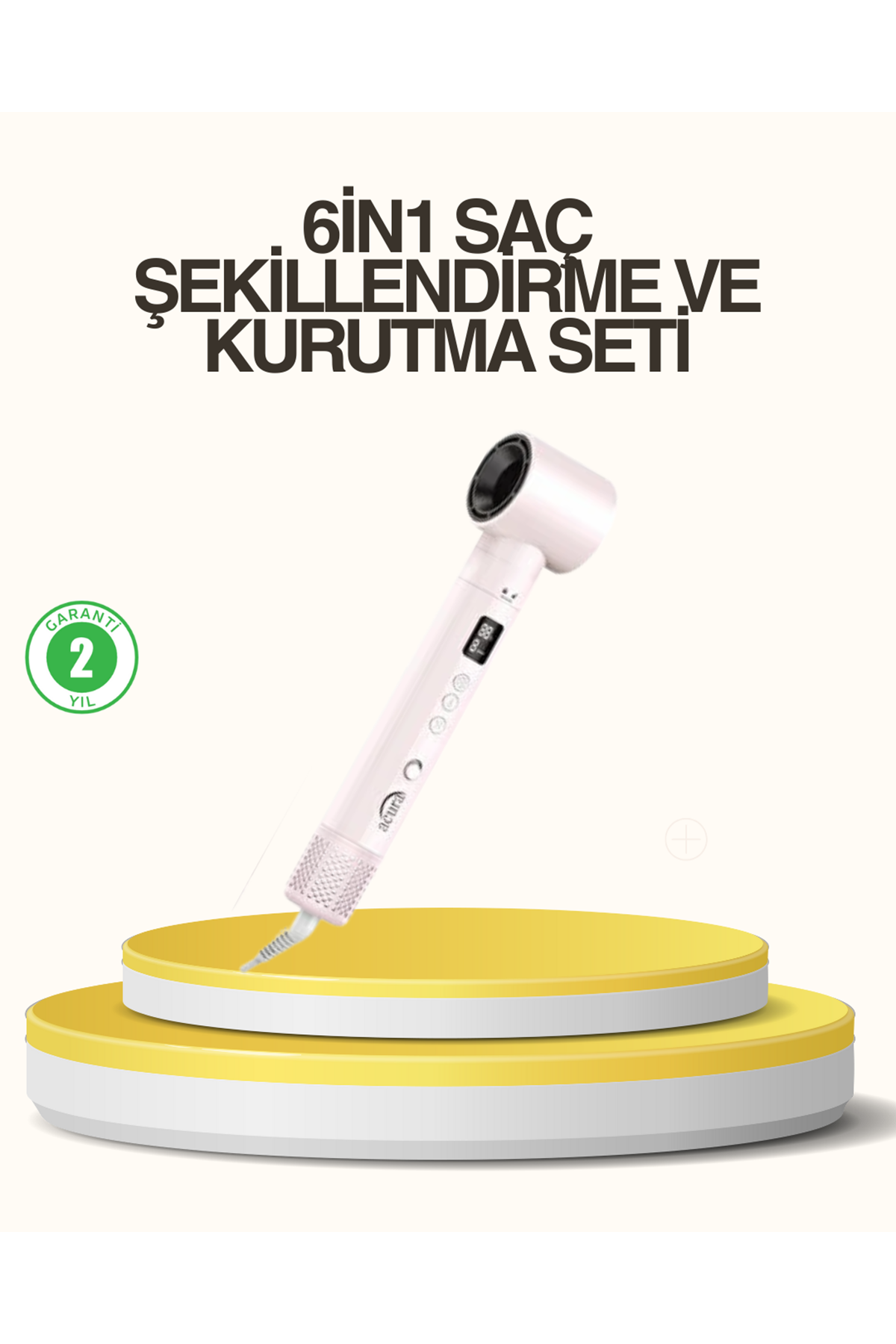 Motorlu LCD Ekranlı Saç Şekillendirme Seti