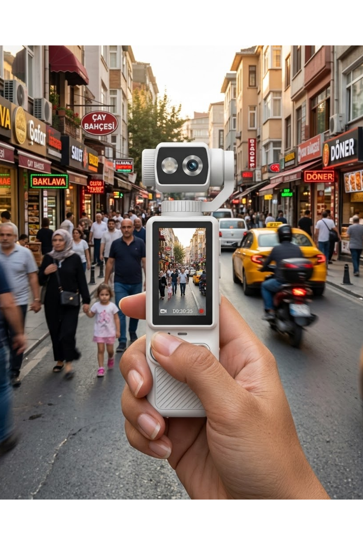 Kompakt 4K Video Kamera Otomatik Netleme ve Dahili Işık Destekli El Kamerası