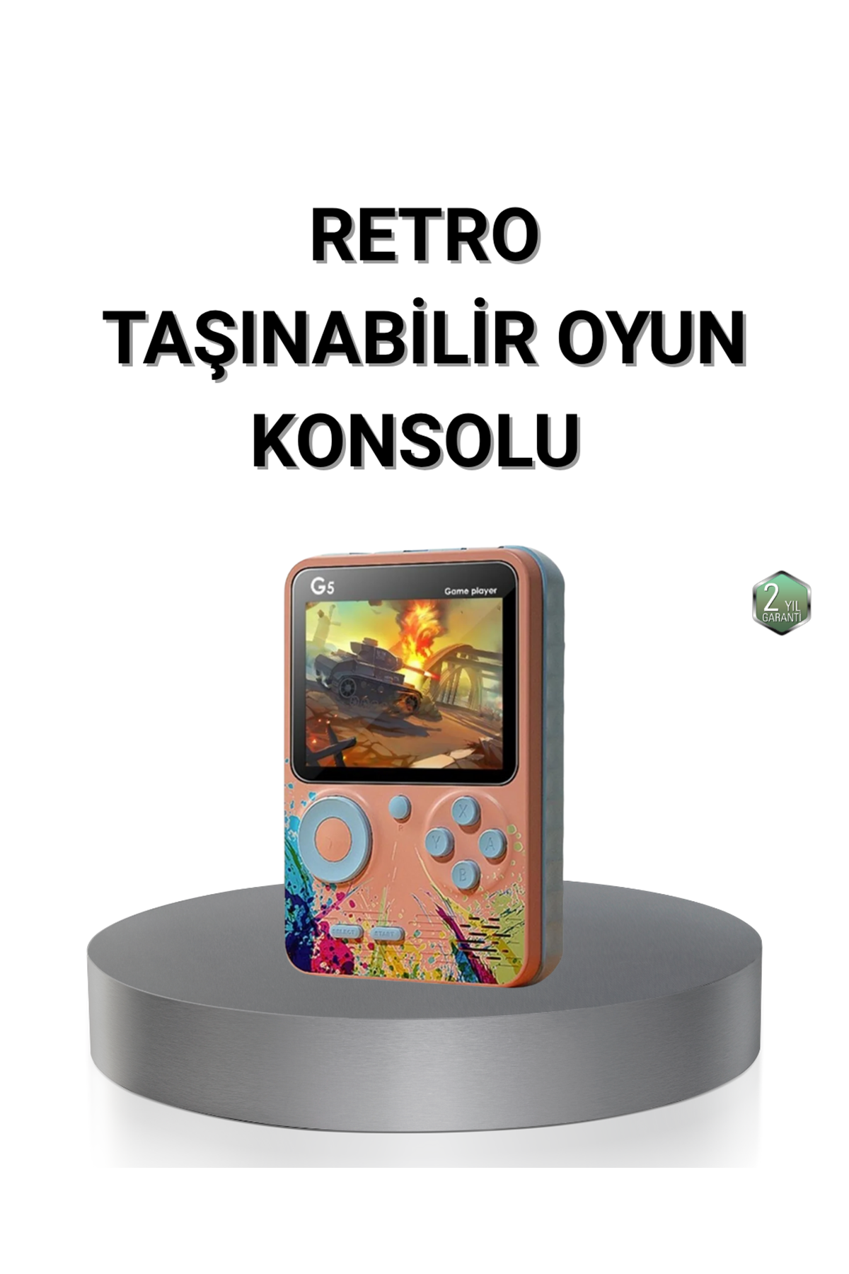 Retro Taşınabilir Oyun Konsolu 500 Klasik Oyunlu, 3.0 İnç Renkli Ekran