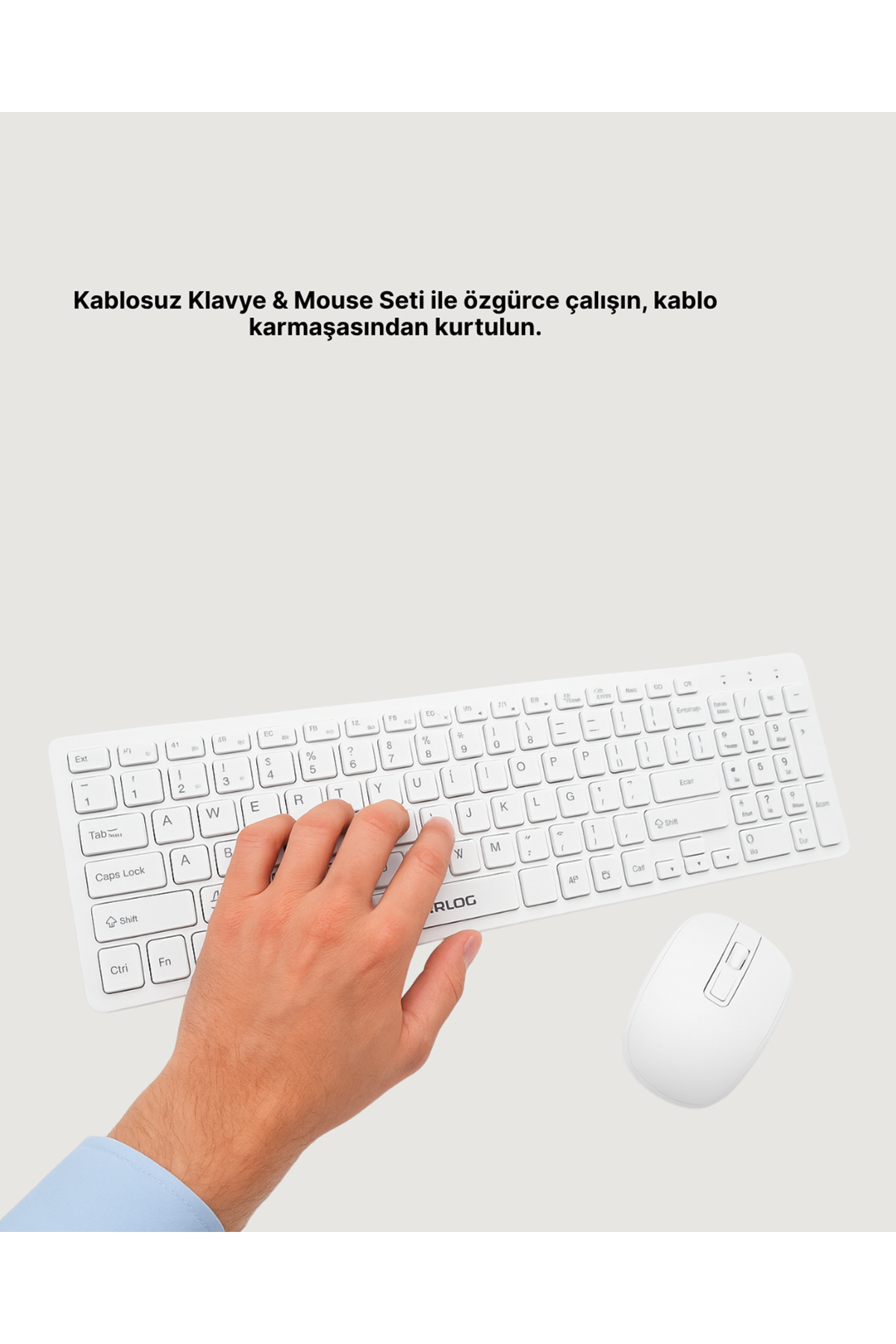 Kablosuz Klavye ve Mouse Seti - Ergonomik Tasarım, Sessiz Kullanım, Geniş Uyumluluk