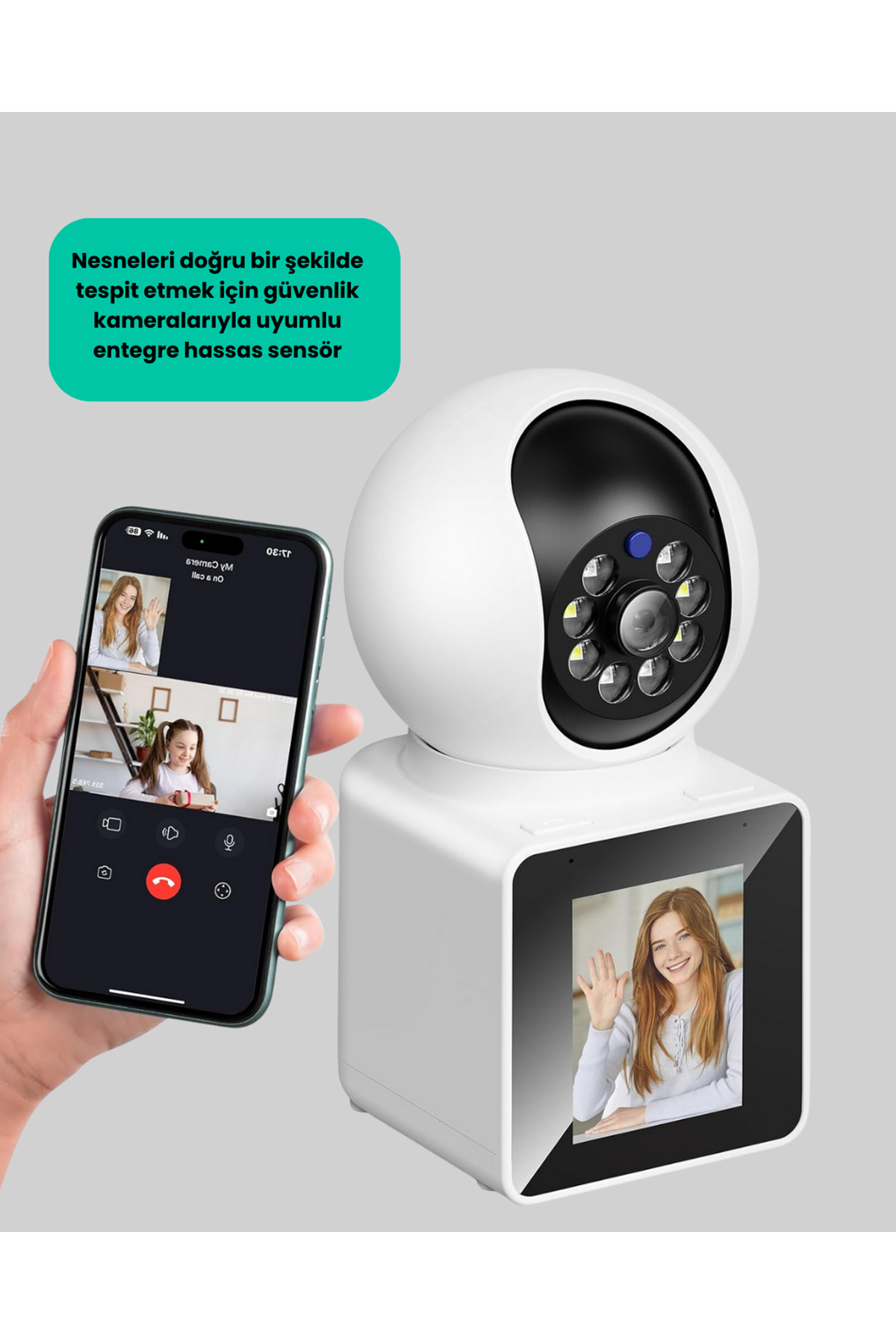 WiFi İç Mekan Kamera 2K Gece Görüşlü Çift Yönlü Görüntü Konuşma Destekli