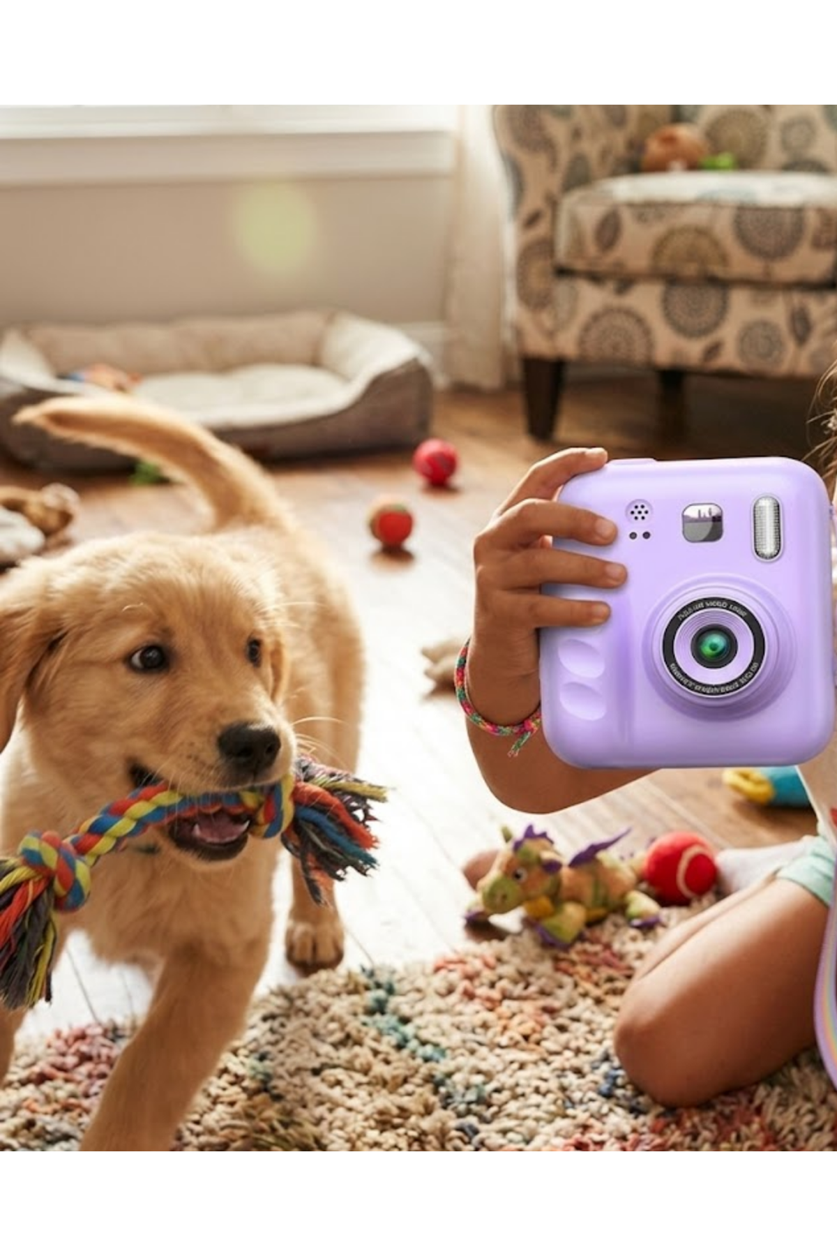 HD Ekranlı Çocuk Fotoğraf Makinesi Video Kayıt ve Baskı Kağıdı Kalem Hediyeli