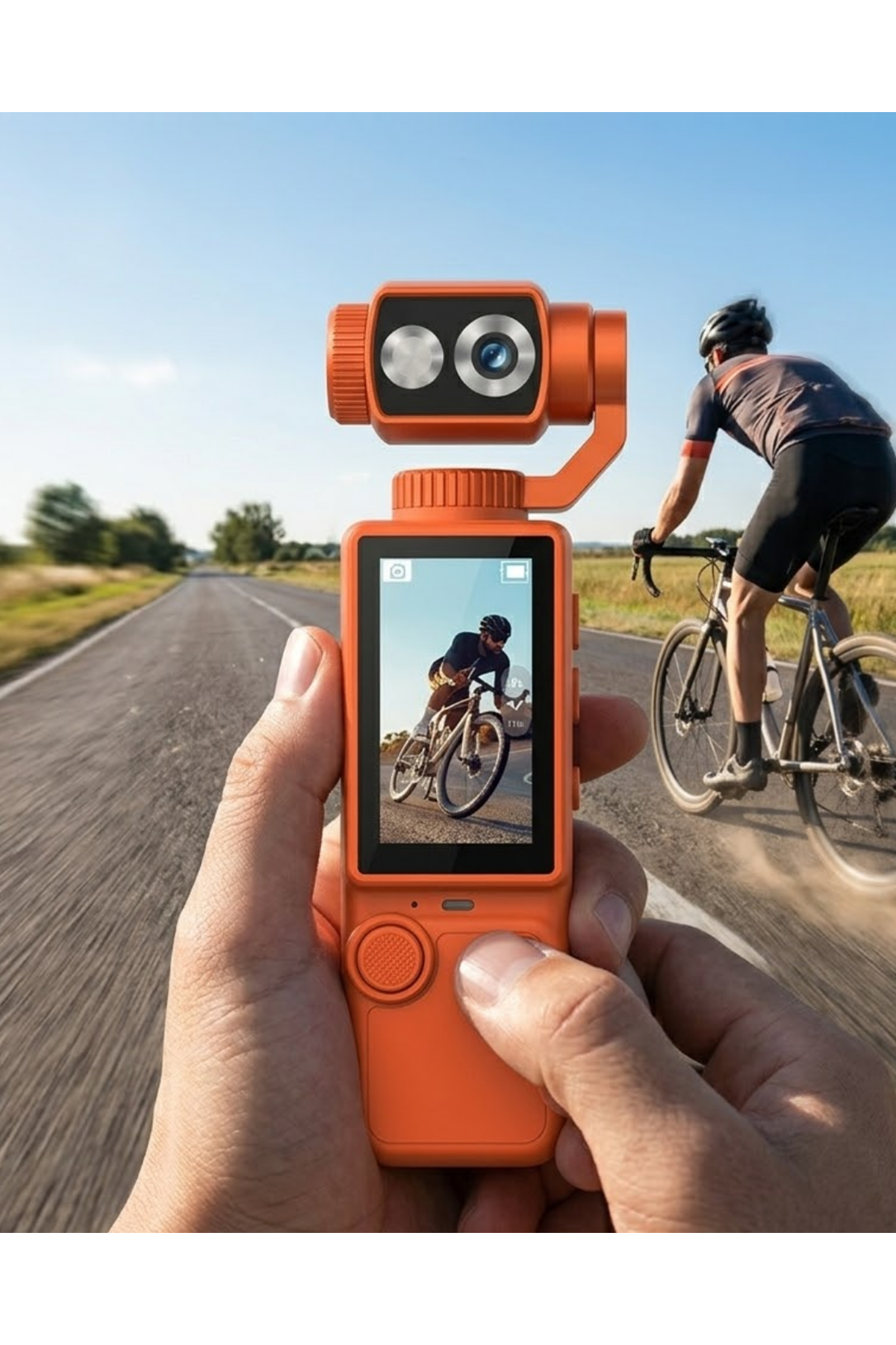 4K Video Çekim Özellikli Gimbal Kamera 180 Derece Dönebilen Lens Stabil Çekim