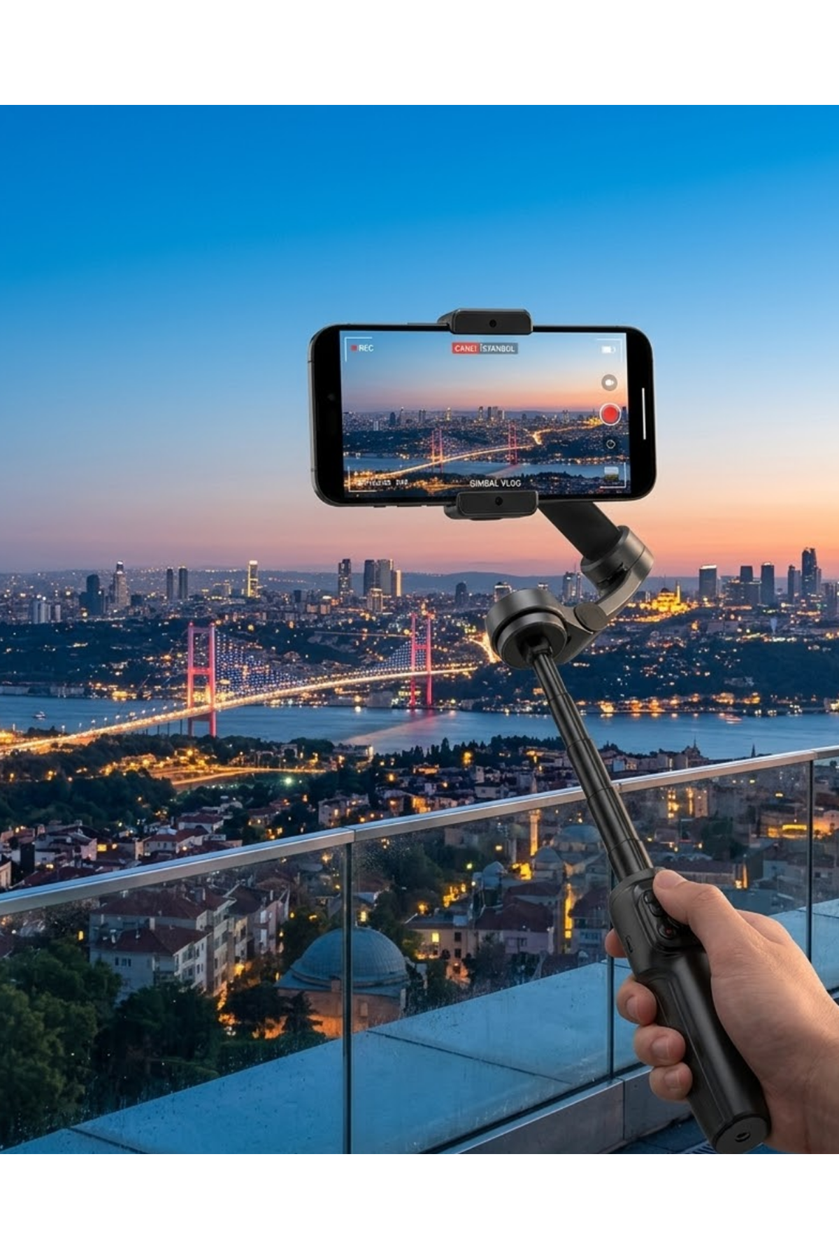 Profesyonel Telefon Gimbal Stabilizer 3 Axis Video Sabitleyici Vlog Tripod