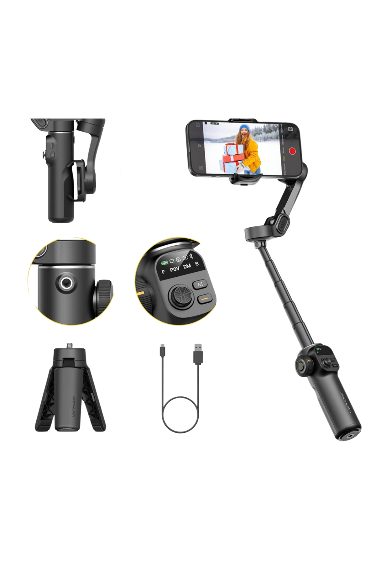 3 Eksen Telefon Gimbal Stabilizer Video Sabitleyici Vlog ve Çekim Aparatı
