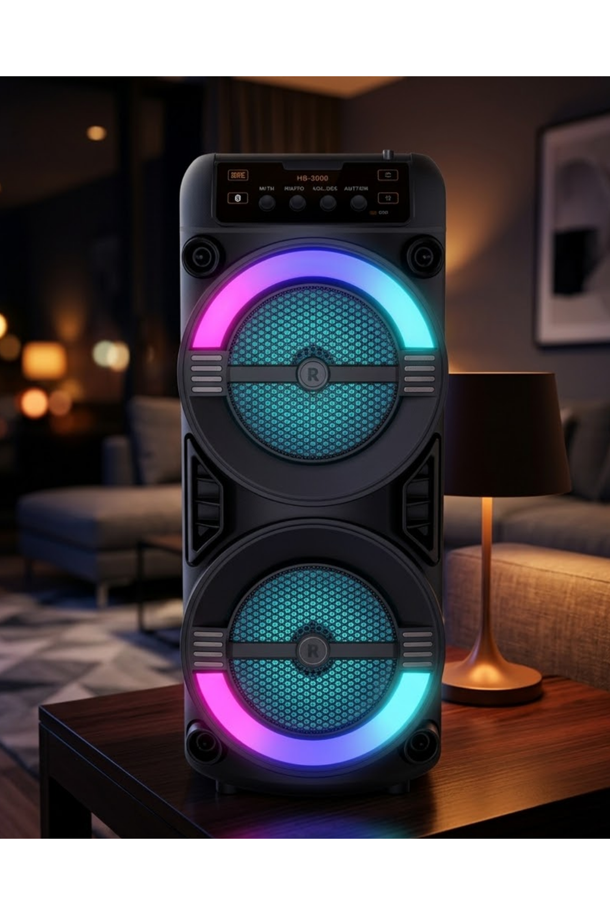 RGB Işıklı Bluetooth Hoparlör Kablosuz Taşınabilir Stereo Speaker