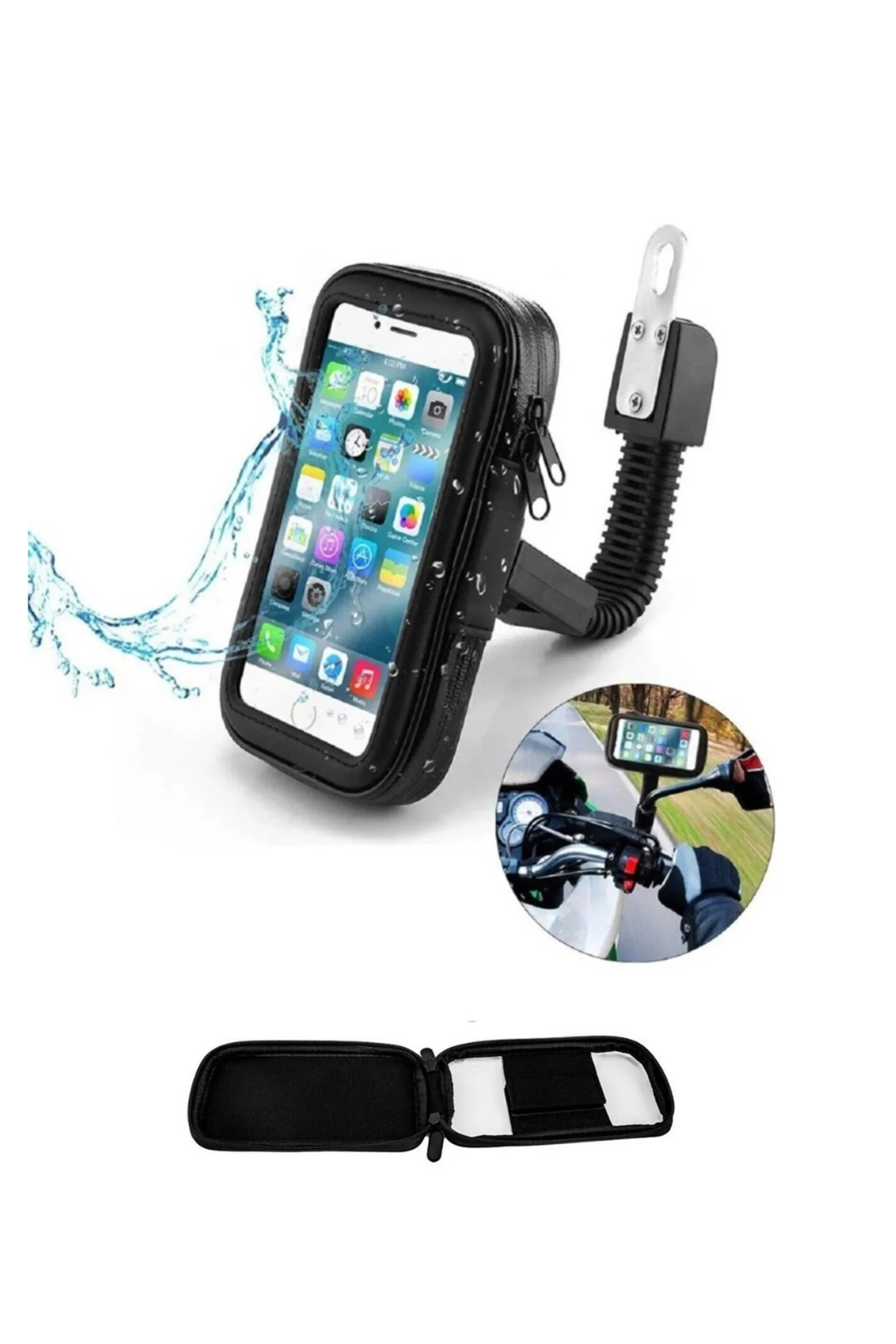 Su Geçirmez Motosiklet Telefon Tutucu Evrensel Gidon Montaj Navigasyon Standı