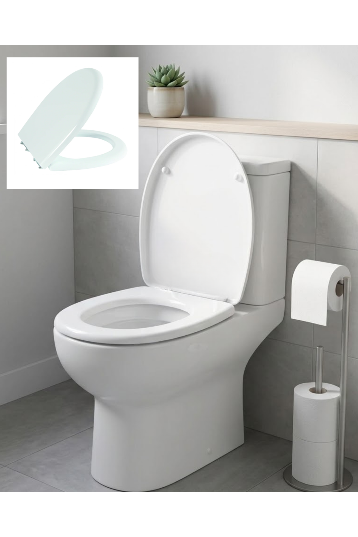 Standart Klozet Kapağı Kolay Montaj Dayanıklı Plastik Universal Uyumlu Tasarım