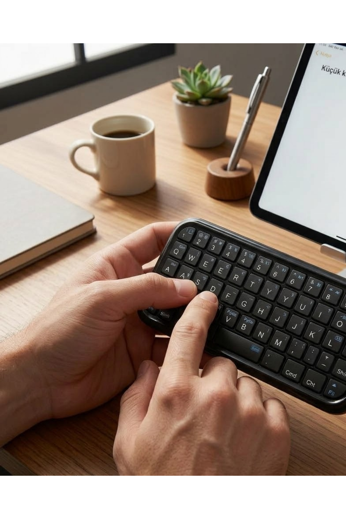 Taşınabilir Mini Bluetooth Klavye Şarjlı Kablosuz Klavye