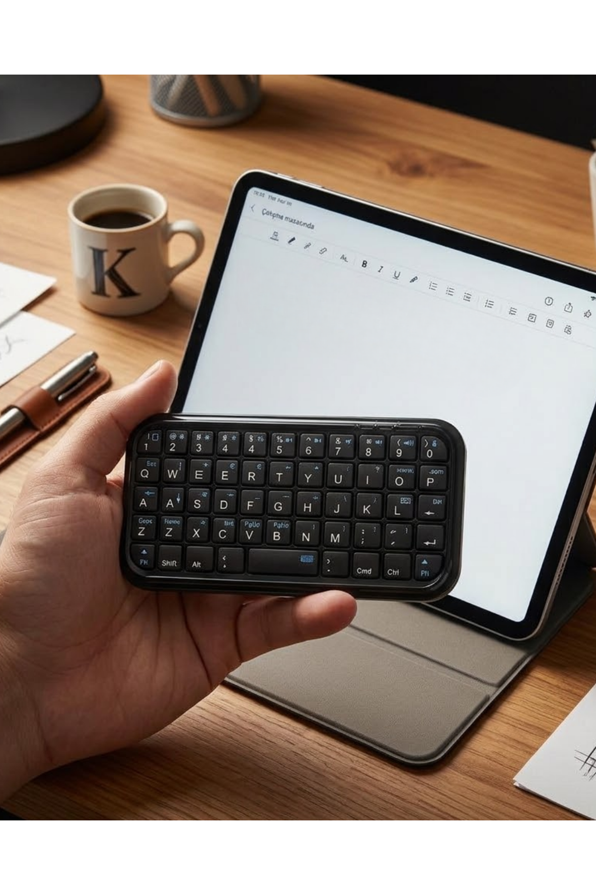 Mini Bluetooth Klavye Kablosuz Taşınabilir Cep Boyutu Klavye