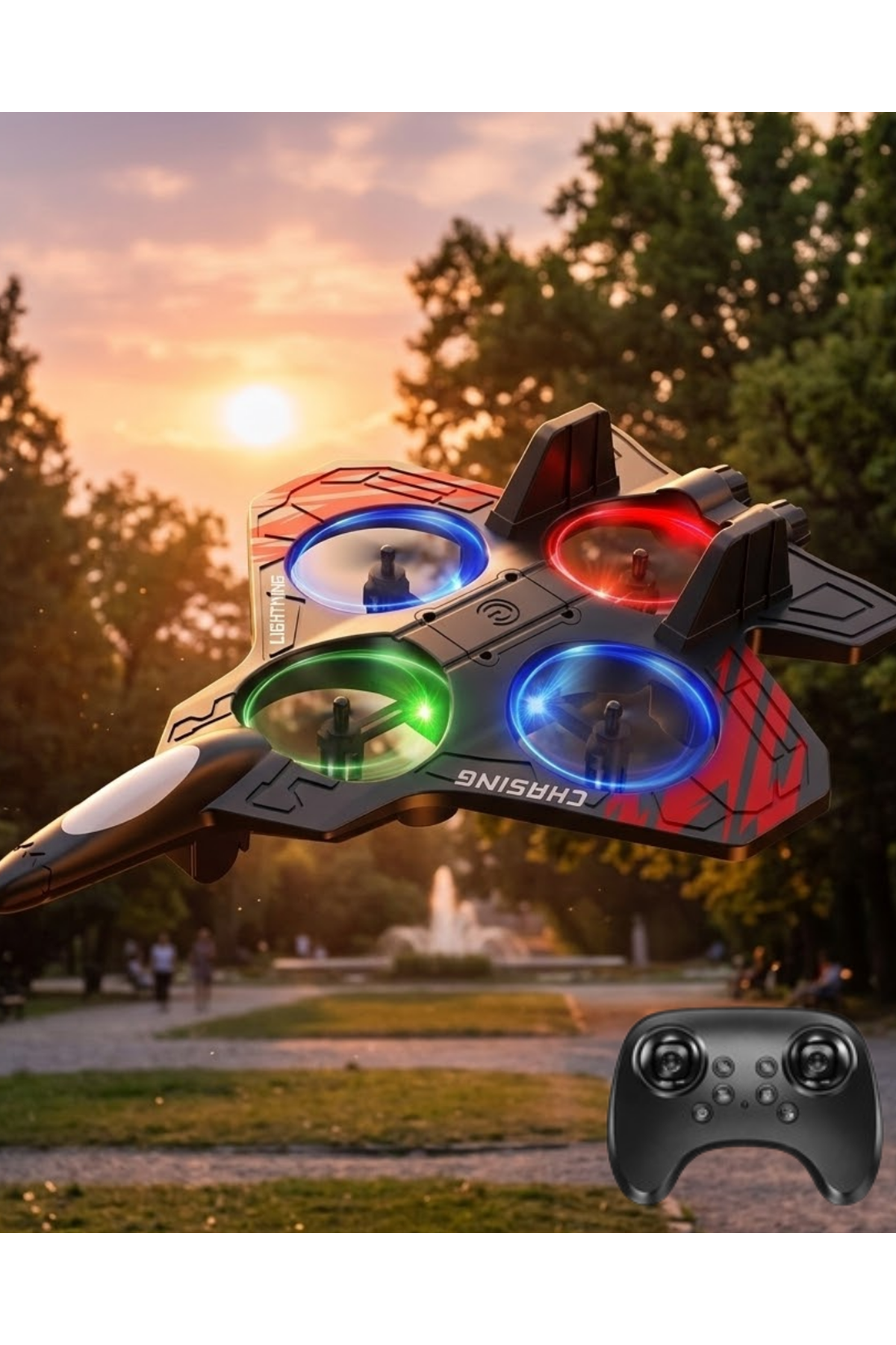 Uzaktan Kumandalı Drone Uçak LED Işıklı 360 Derece Akrobatik Hareket Özellikli
