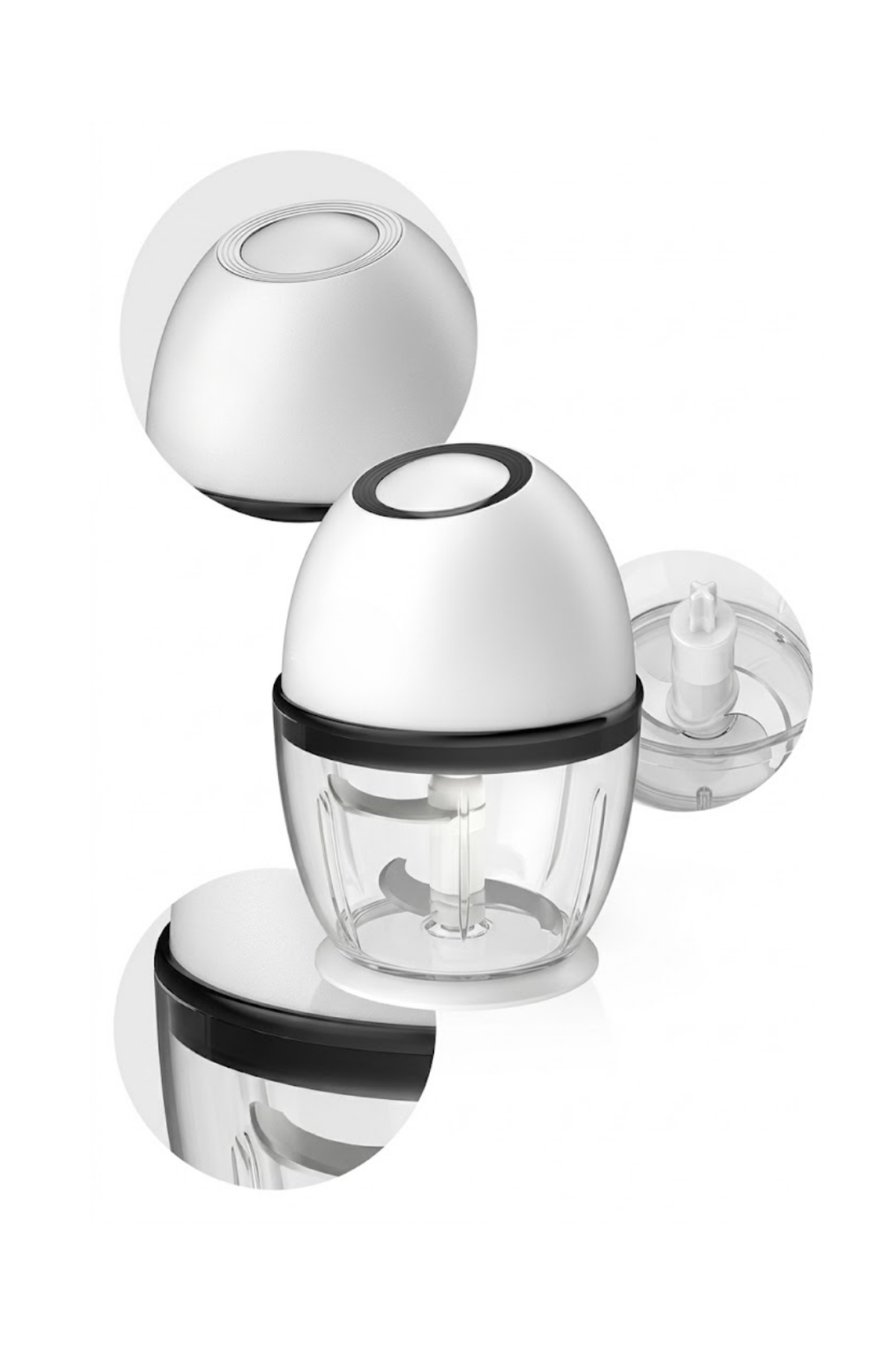 Kablosuz Mini Doğrayıcı 450 ML Şarjlı Sebze Doğrayıcı Paslanmaz Çelik Bıçaklı