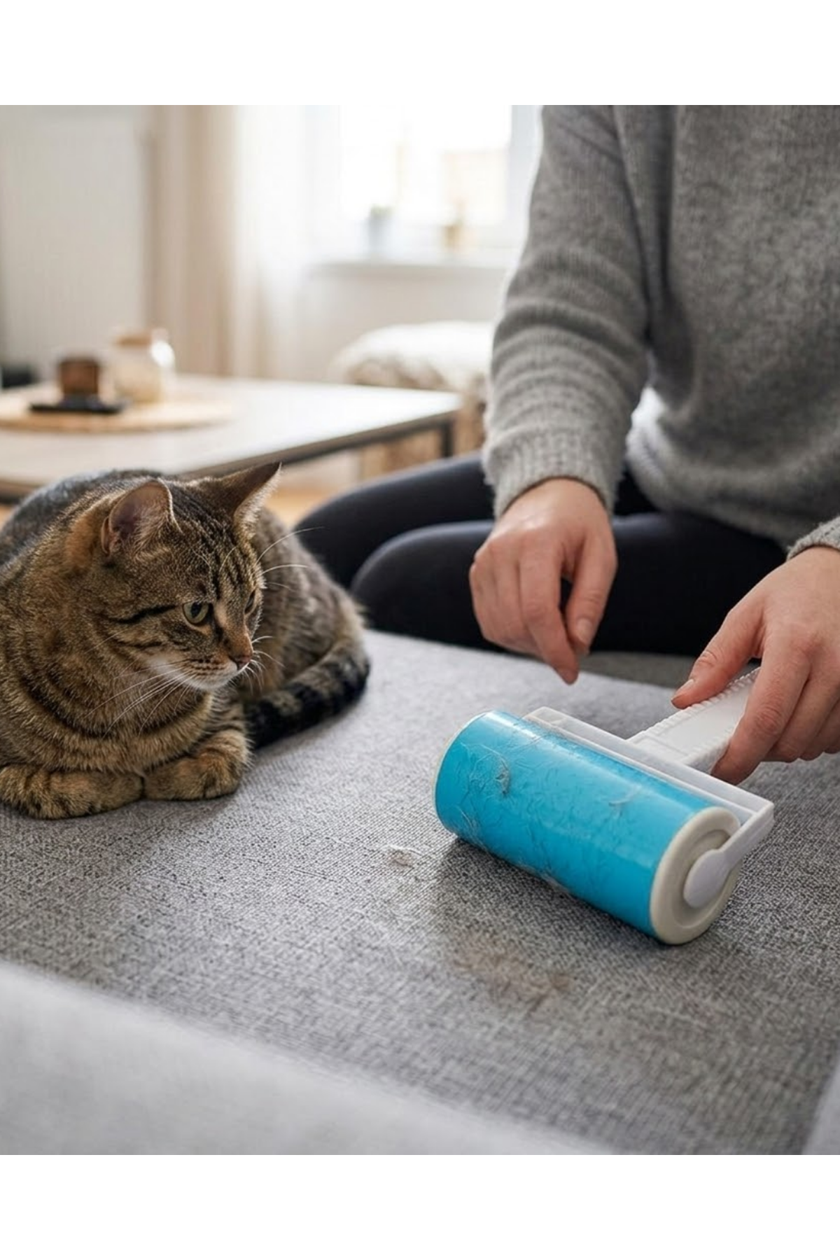 Yıkanabilir Pet Tüy Toplama Aparatı Kıyafet Koltuk Araba İçi Temizlik Rulosu