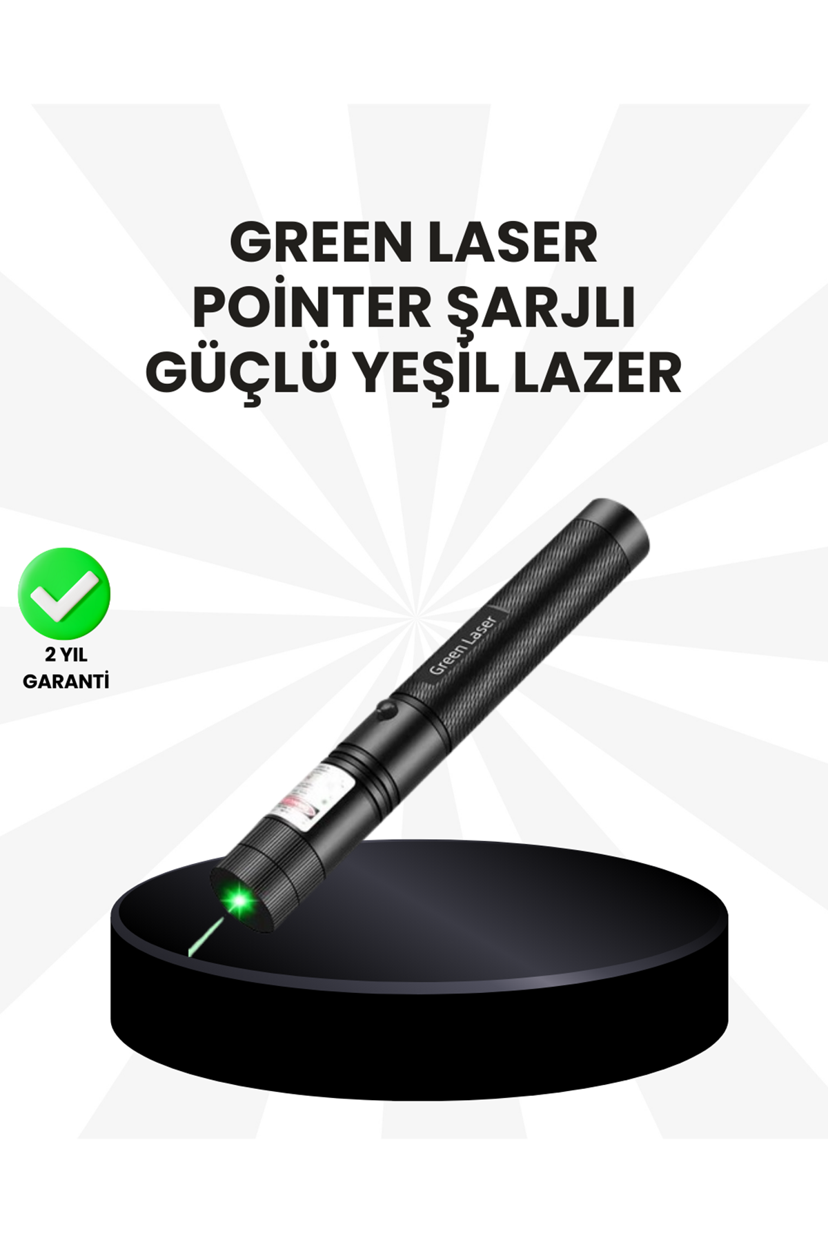 Yüksek Güçlü Yeşil Lazer Pointer 5000mW Şarjlı