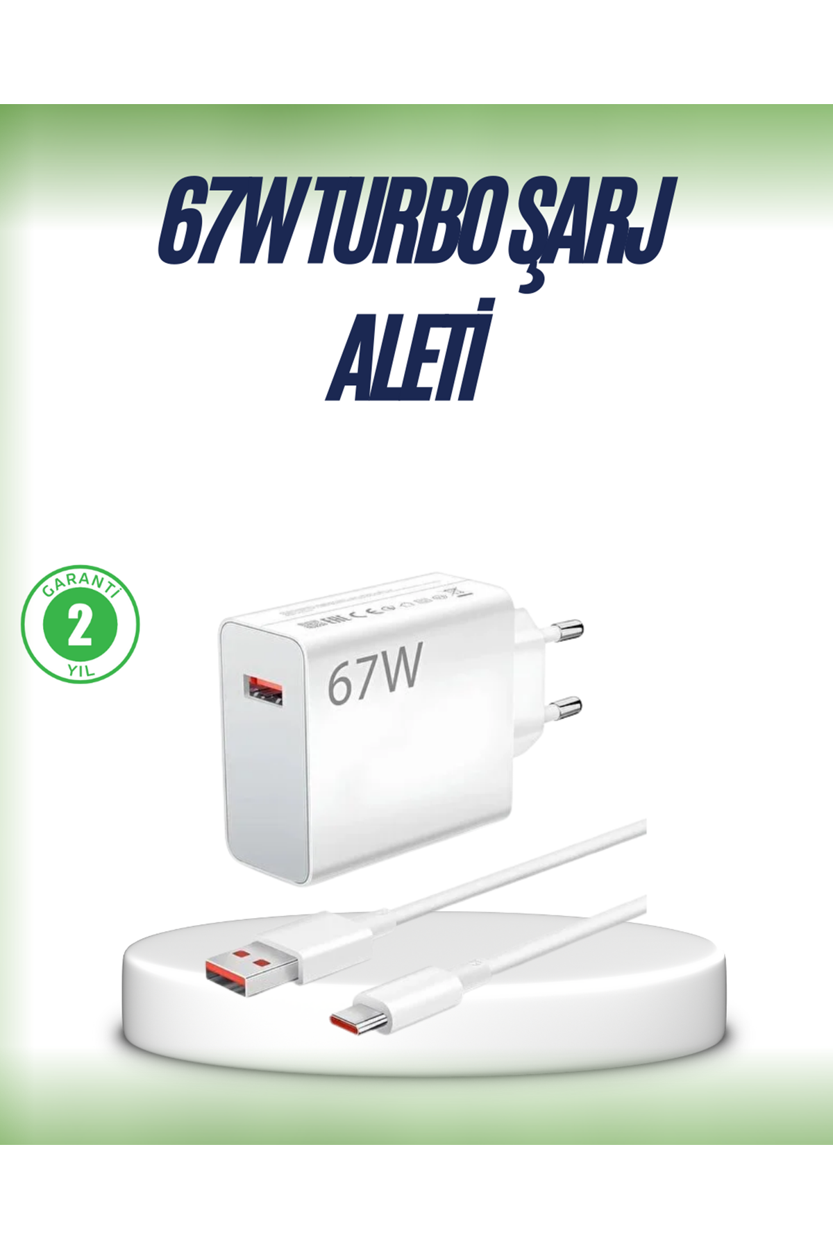 67 Watt Çift Turbo Şarj Adaptörü  Reno 4 5 6 Uyumlu