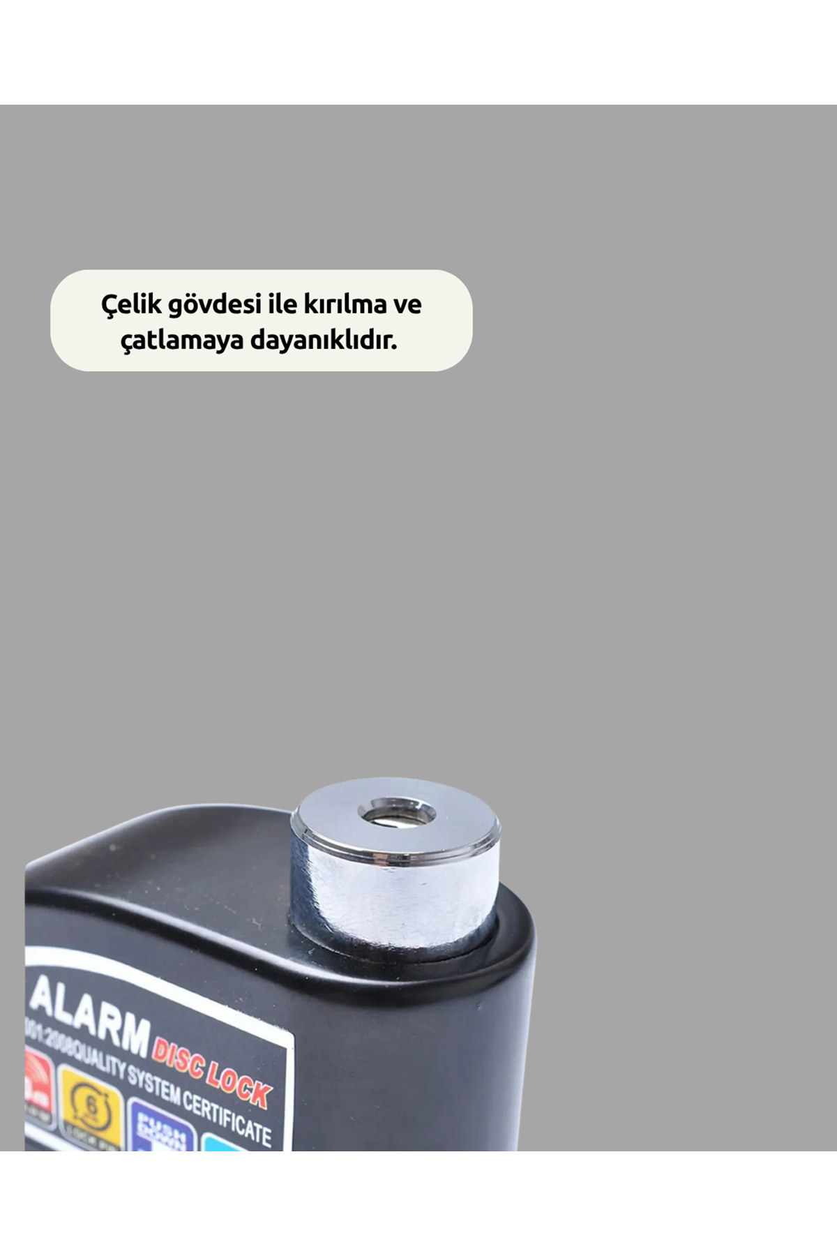 Motosiklet ve Bisiklet İçin 6mm Pinli Alarmlı Disk Kilidi