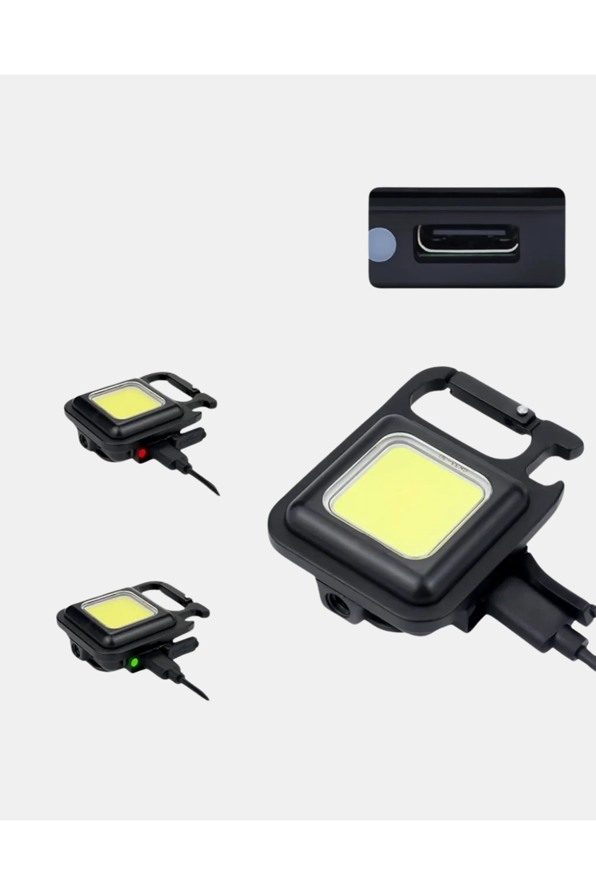 LED Mini Anahtarlık Fener – 1000 Lümen Güçlü Işık ve USB Type-C Şarjlı