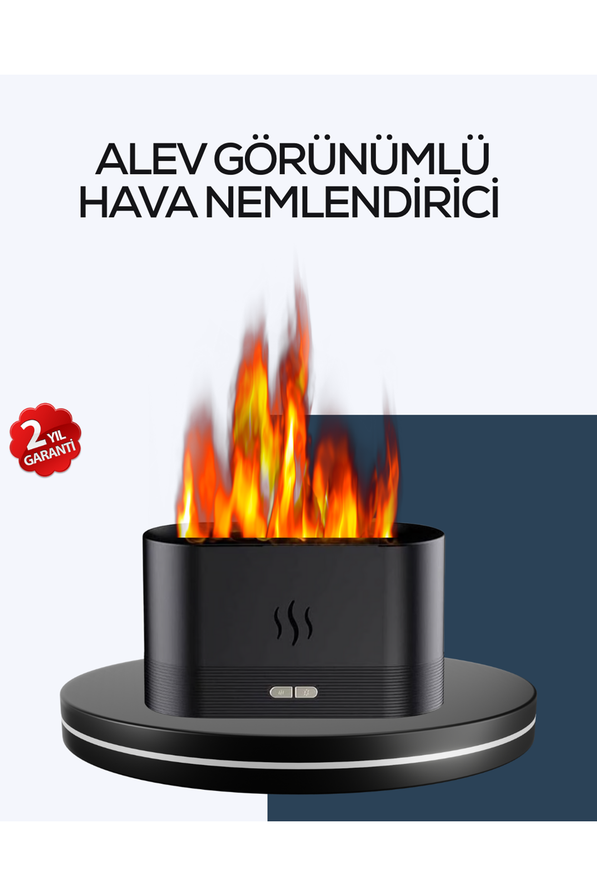 Aromatik Oda Kokusu Difüzörü Alev Tasarımlı LED Işıklı Nemlendirici