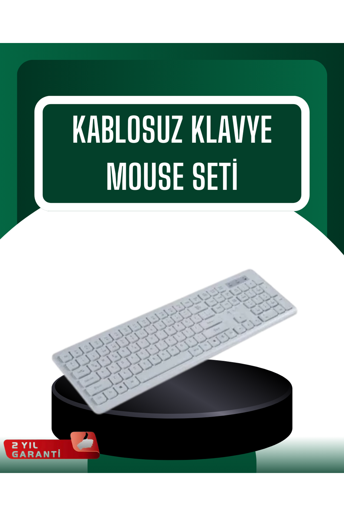 USB Alıcılı Kablosuz Klavye Mouse - Geniş Uyumluluk, Sessiz Tuşlar
