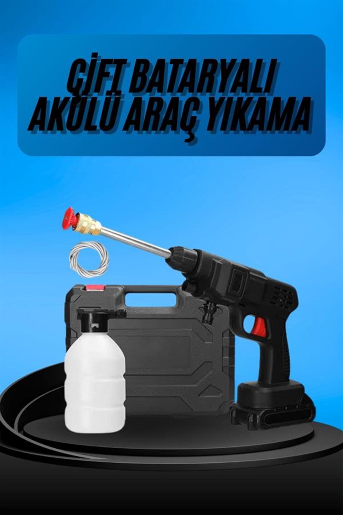 Akülü Oto Araç Yıkama Yüksek Basınçlı Araba Yıkama Makinesi Şarjlı