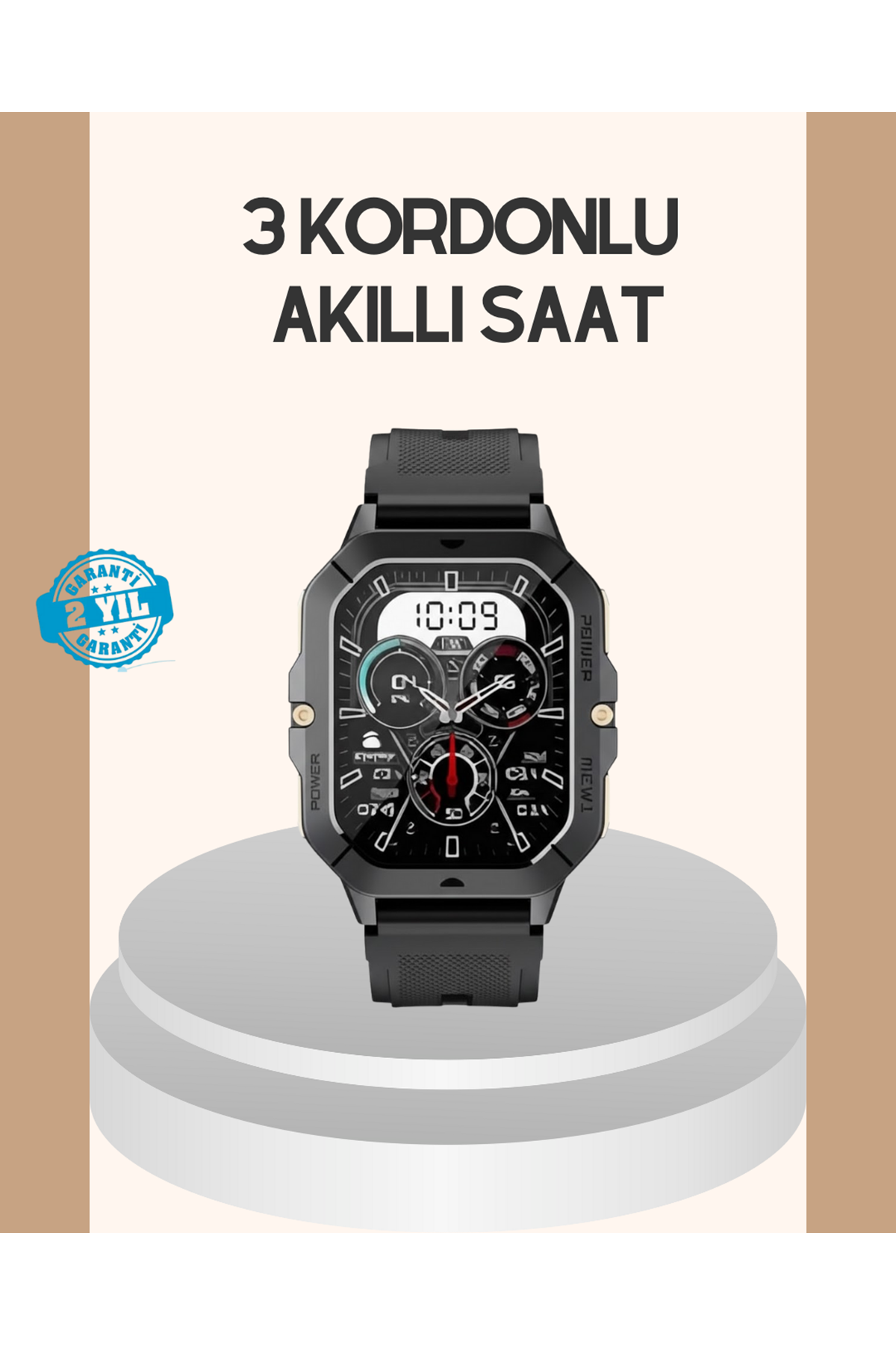 3 Kordonlu Akıllı Saat Uzun Pil Süreli