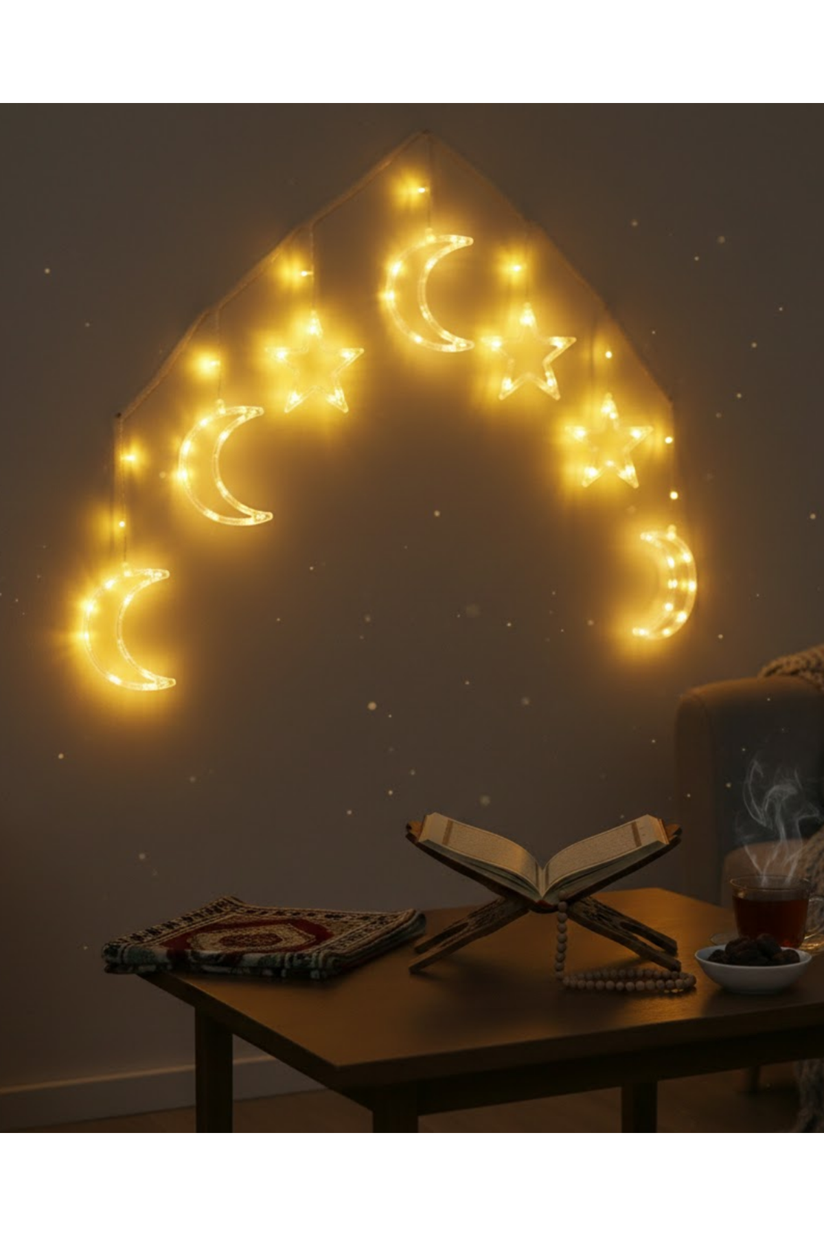 Ramazan Dekorasyon İçin Büyük Ay Yıldız Led Işık